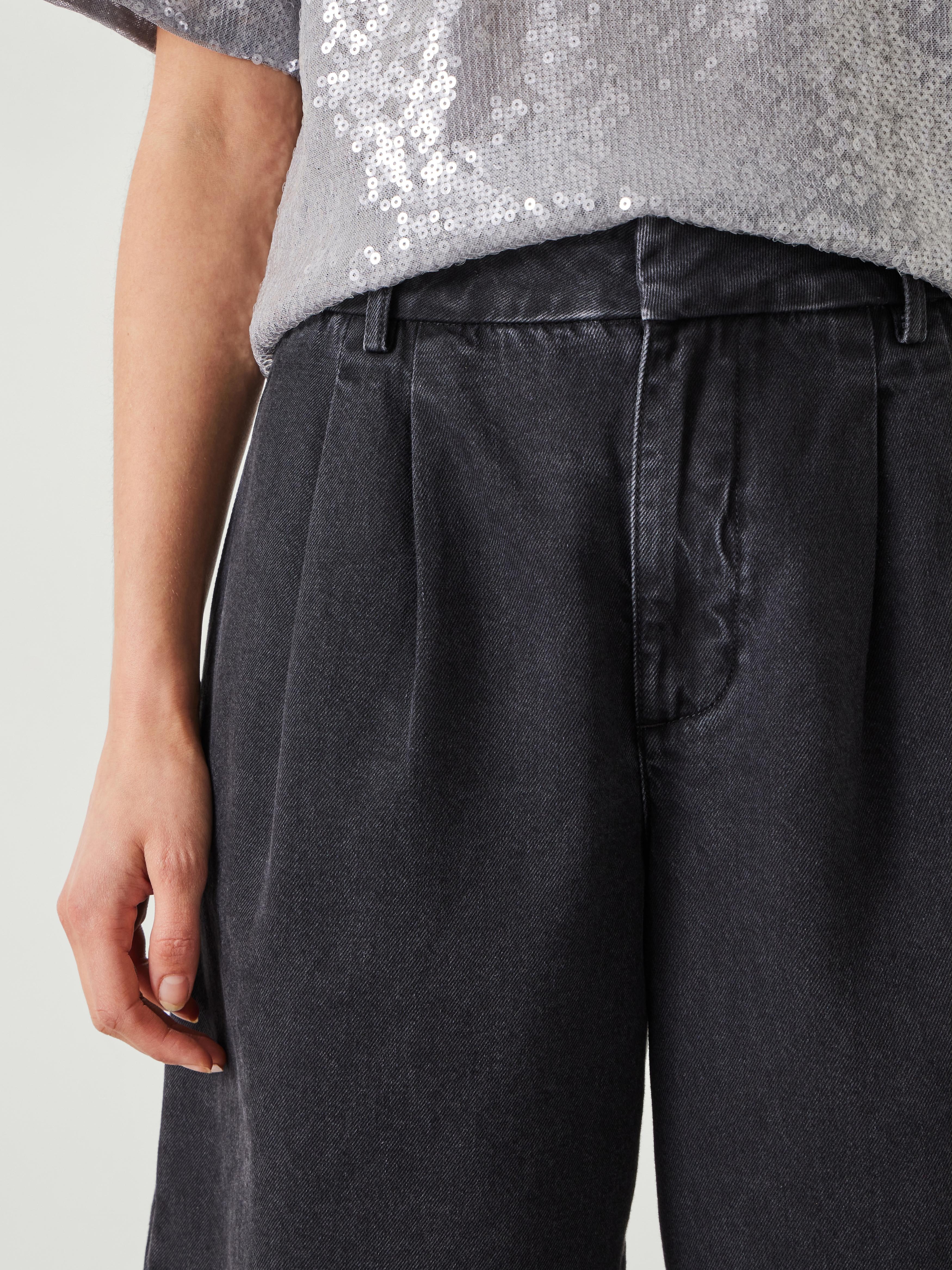 Lya Cropped Denim Bermuda Shorts