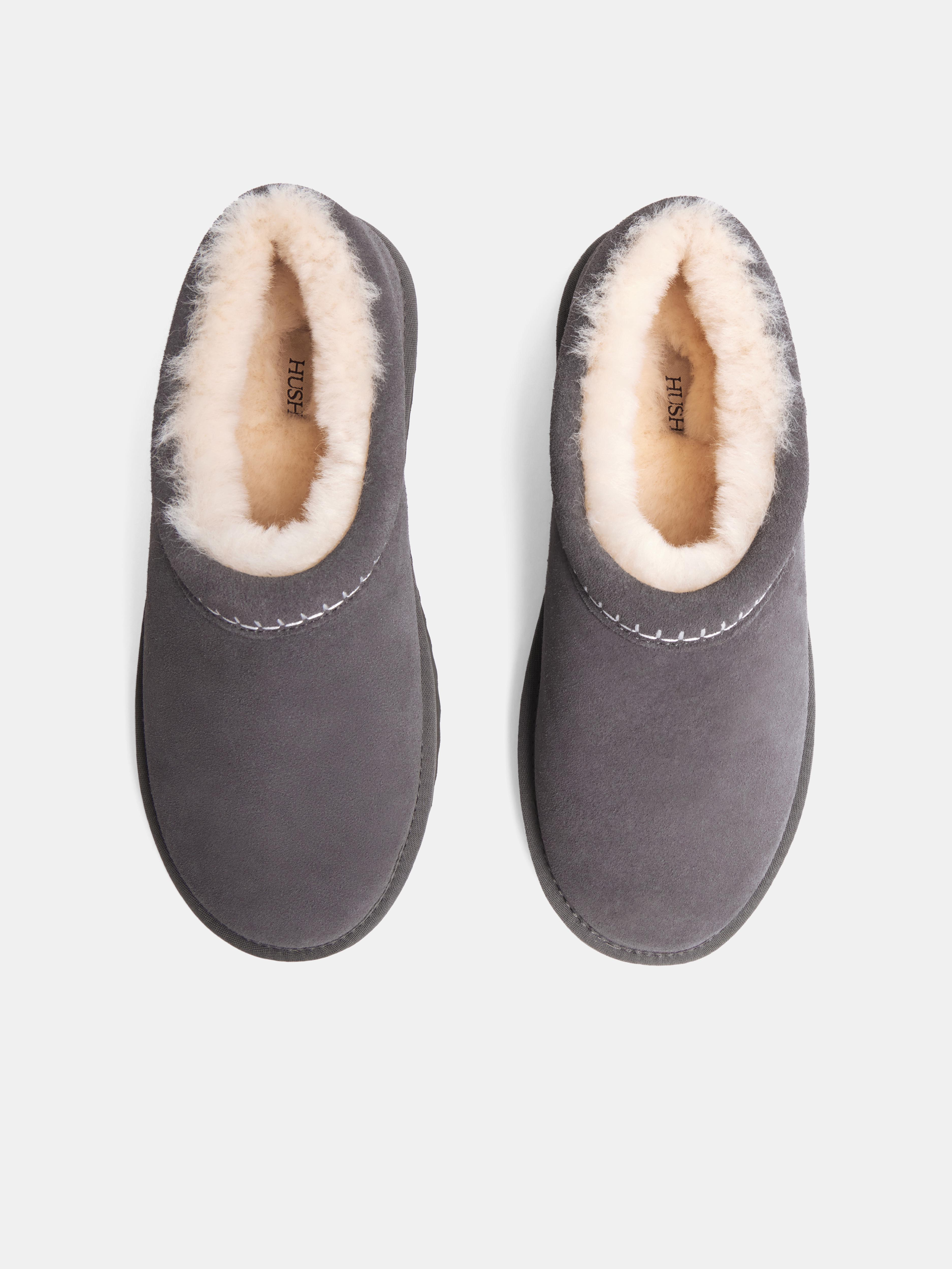 Padded Collar Sheepskin Snug Slippers