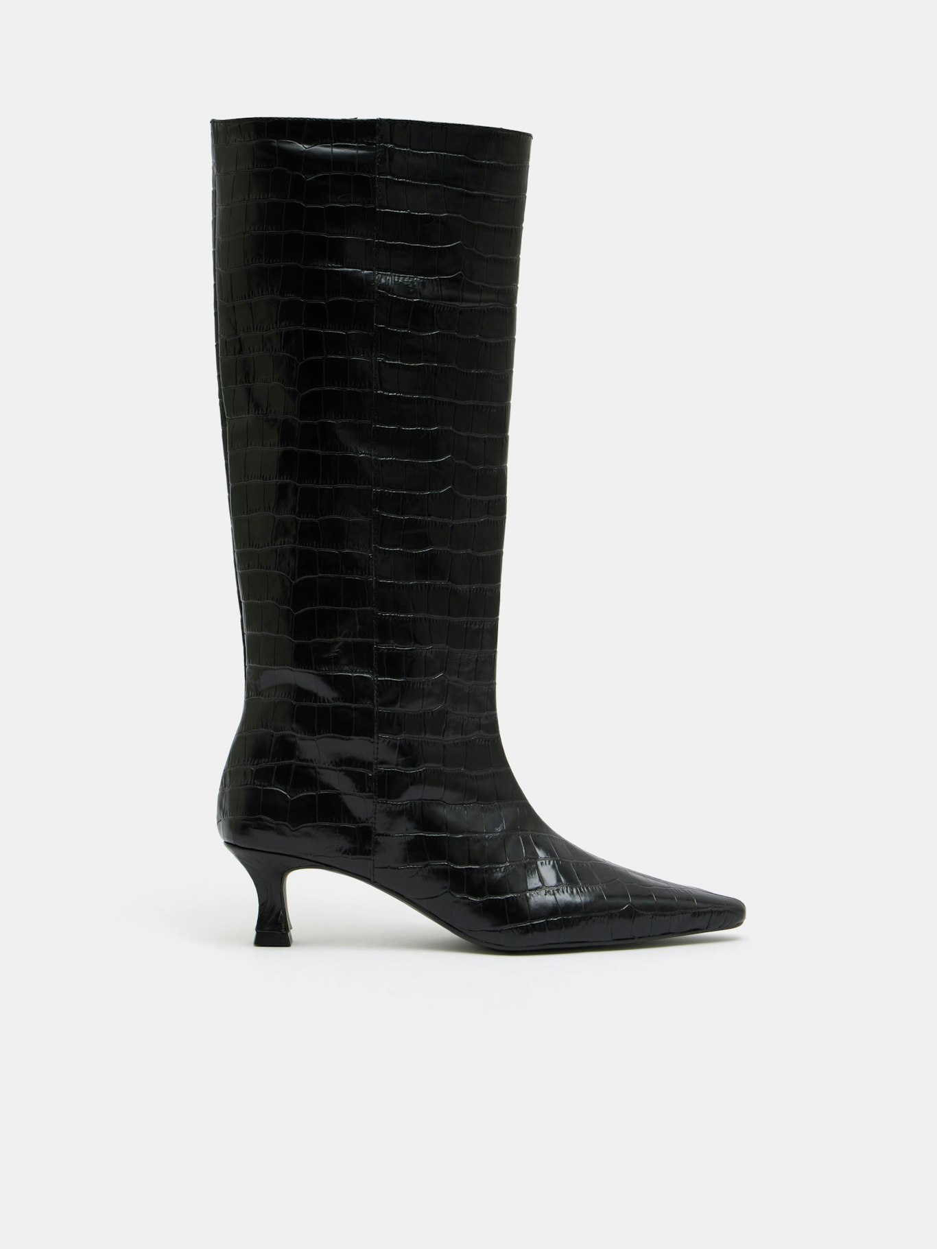 012245-0456-01 Katlynn Leather Kitten Heel Knee Boots