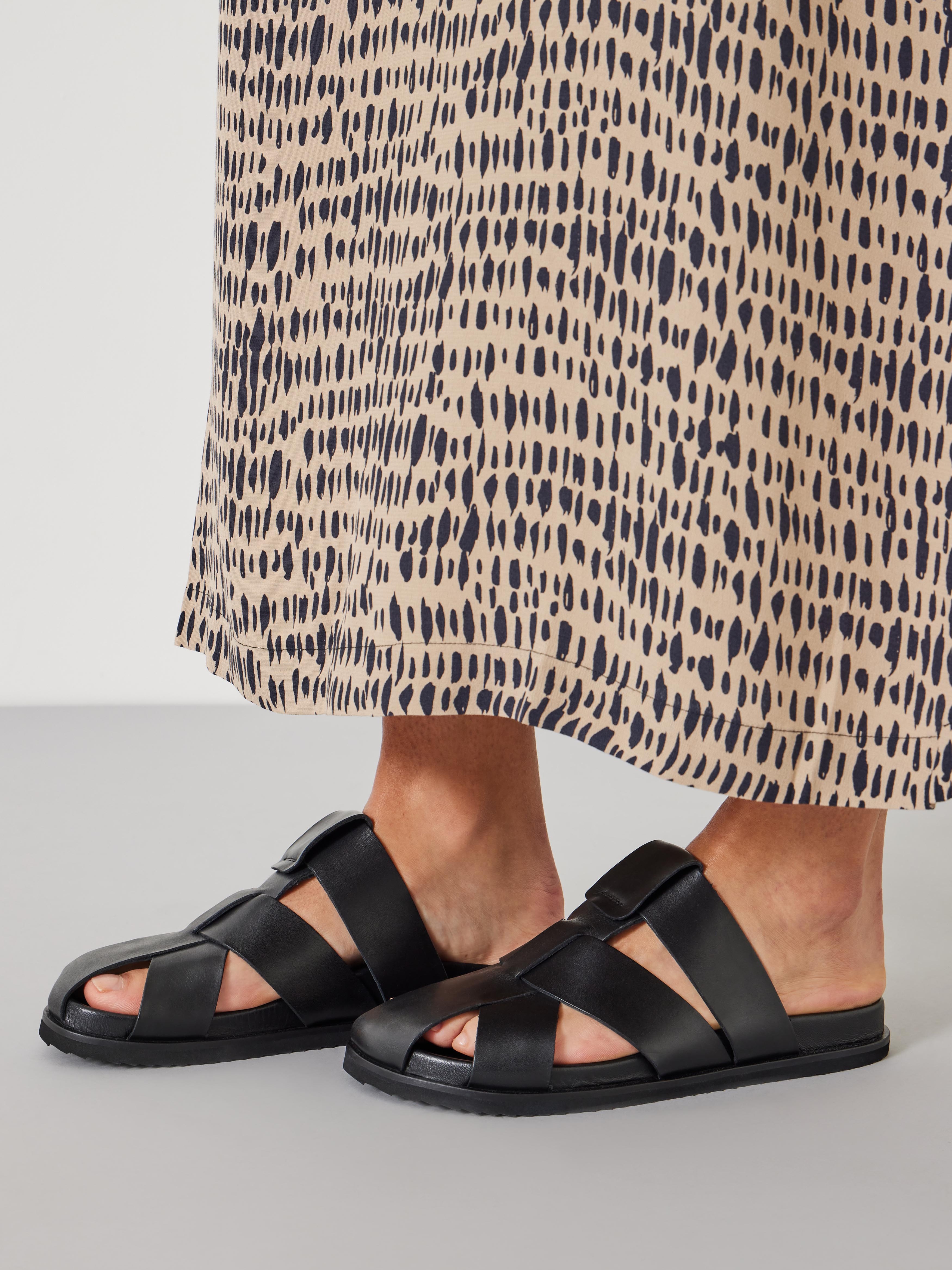Cora Leather Closed Toe Cage Sandals