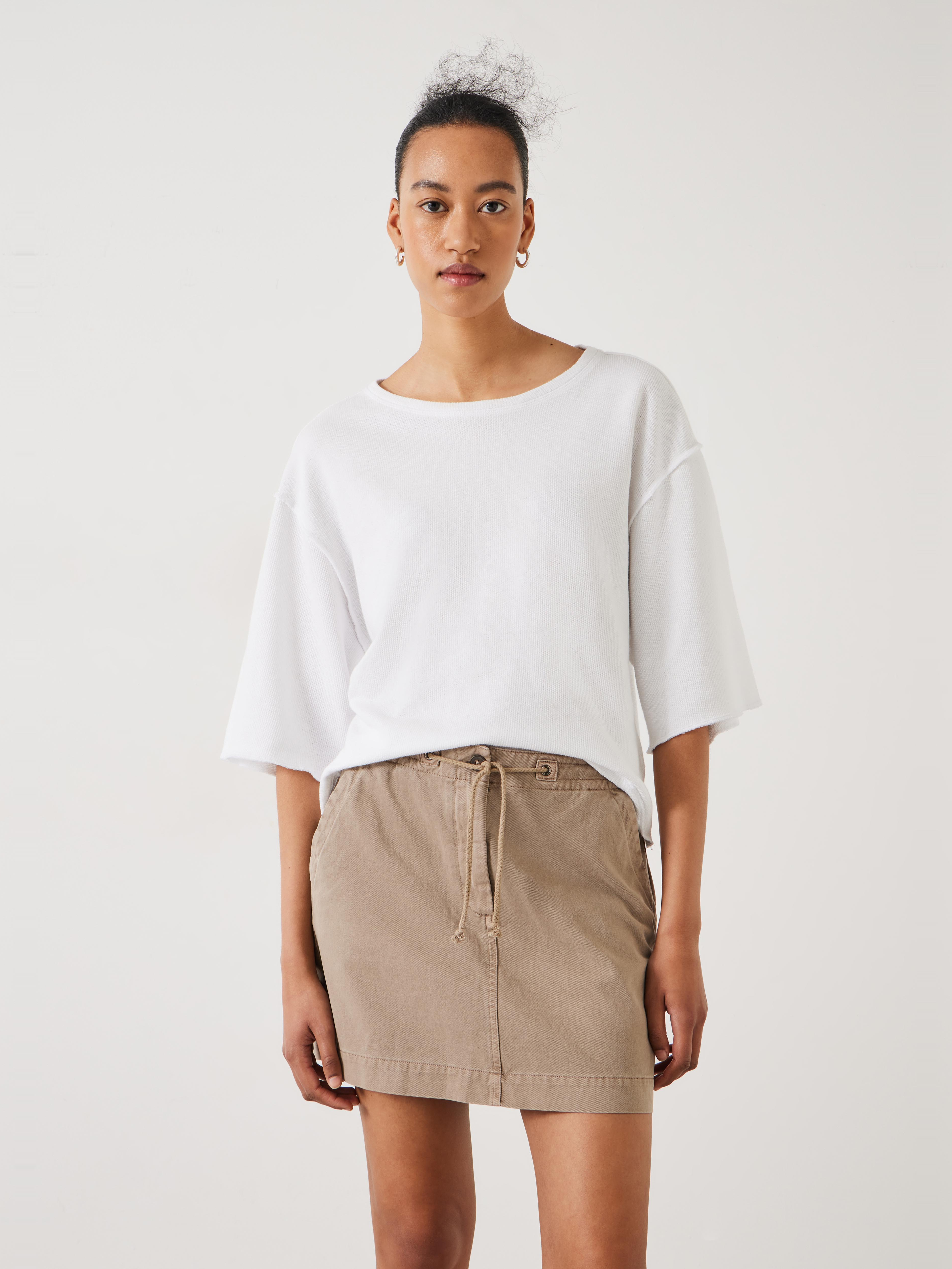 Myla Relaxed Textured Waffle T-Shirt | White | hush