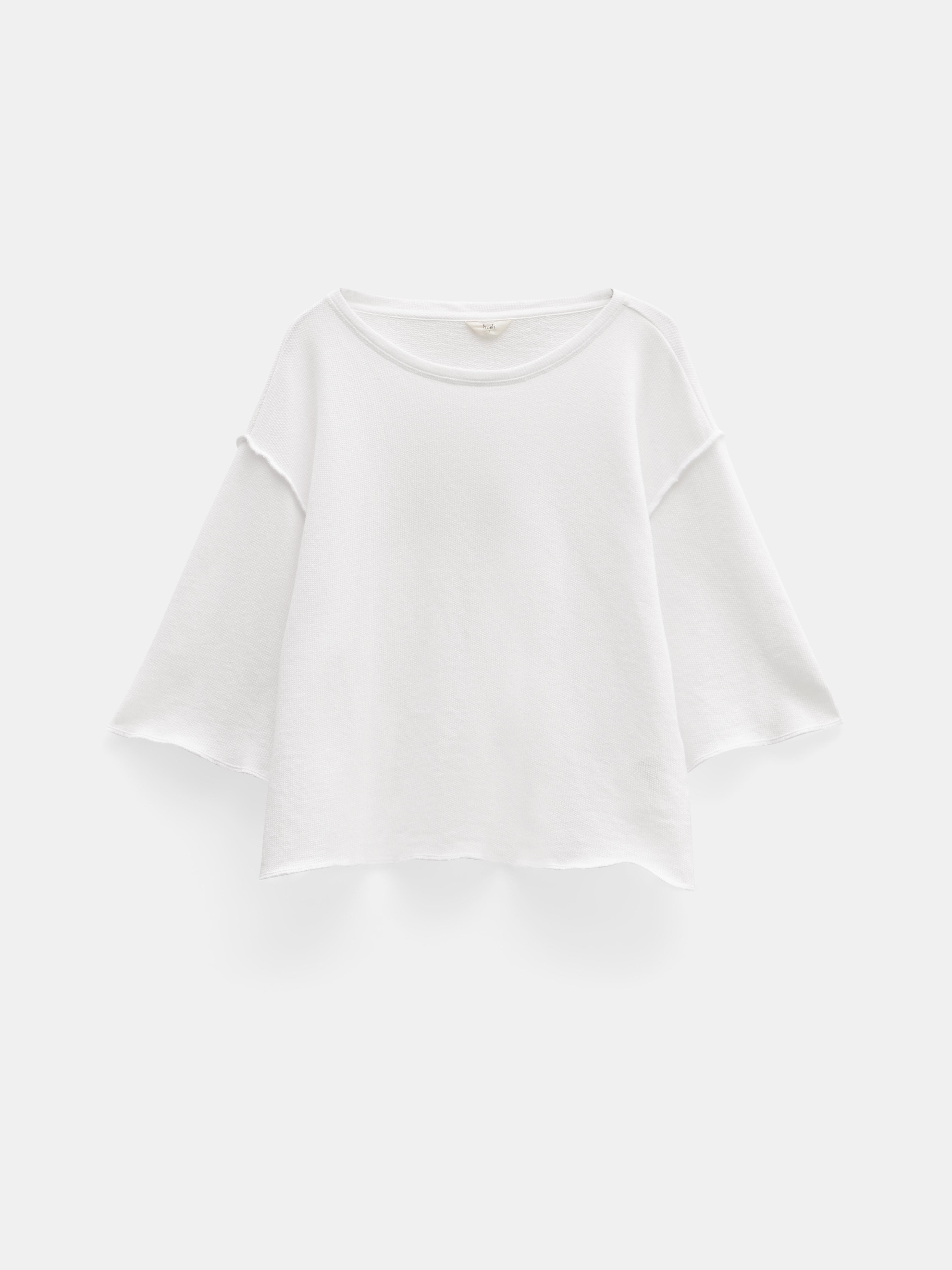 Myla Relaxed Textured Waffle T-Shirt | White | hush Myla Relaxed Textured Waffle T-Shirt | White | hush