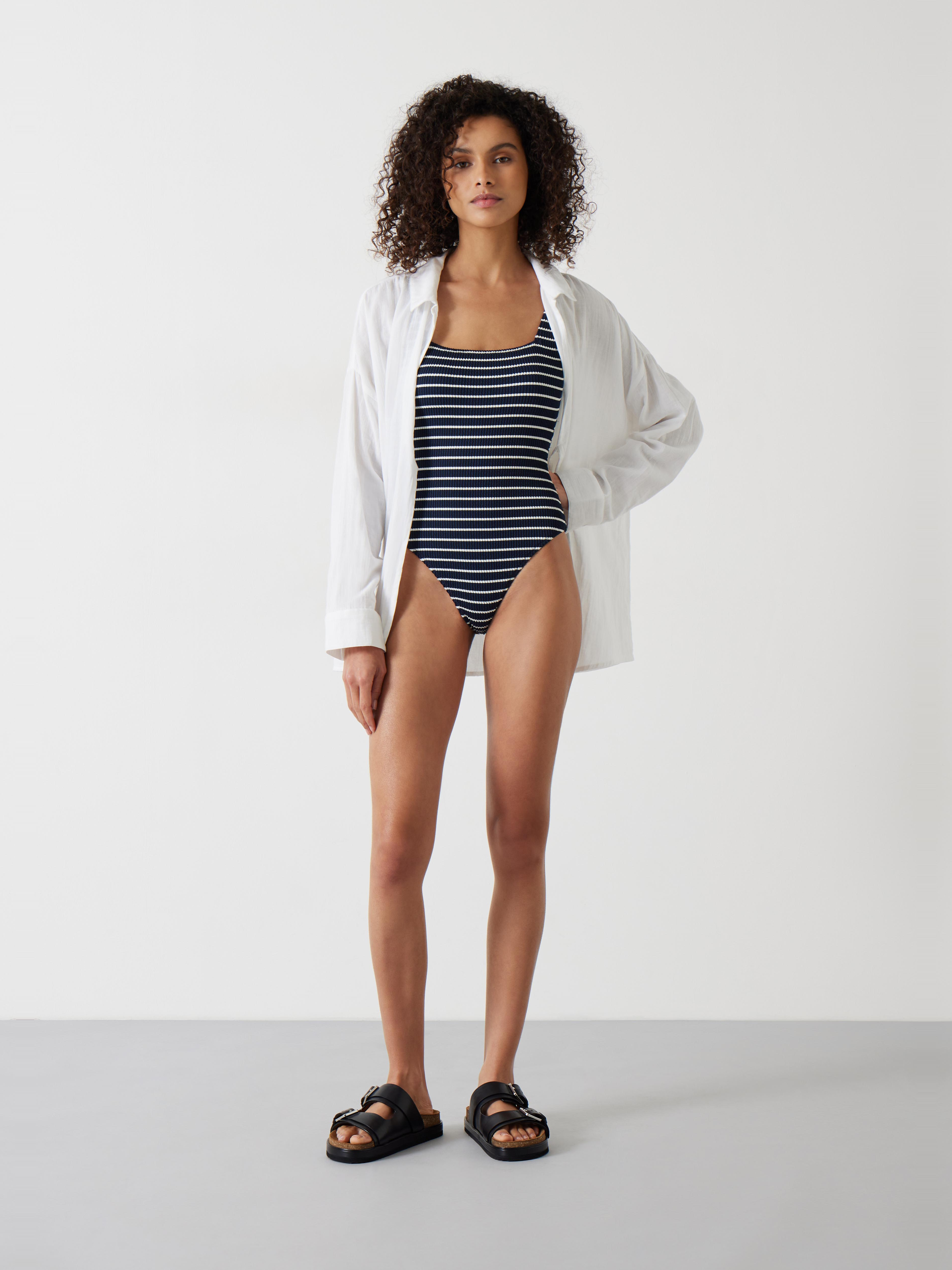 Lola Stripe Crinkle Scoop Swimsuit