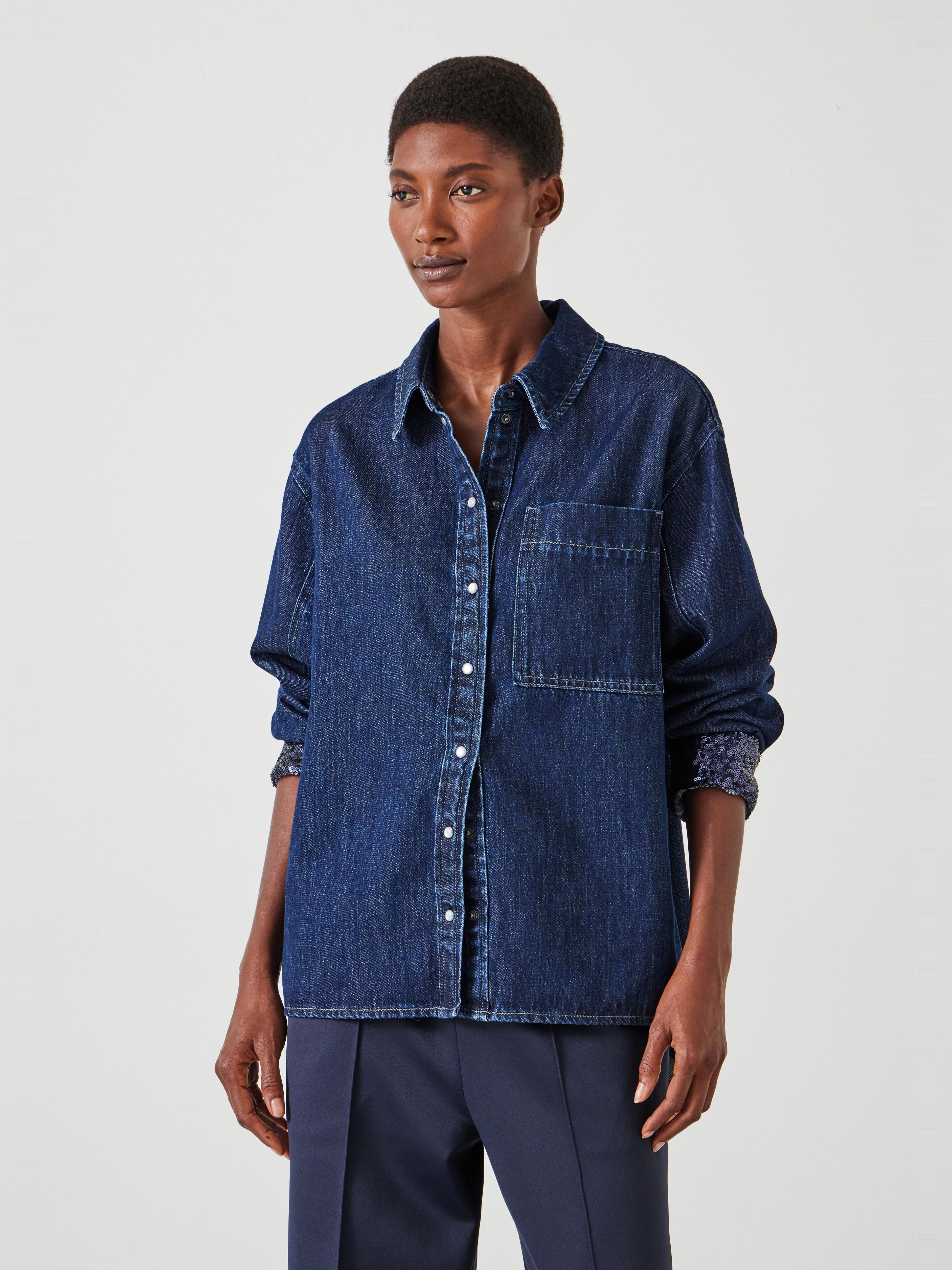 Sequin Detail Denim Shirt