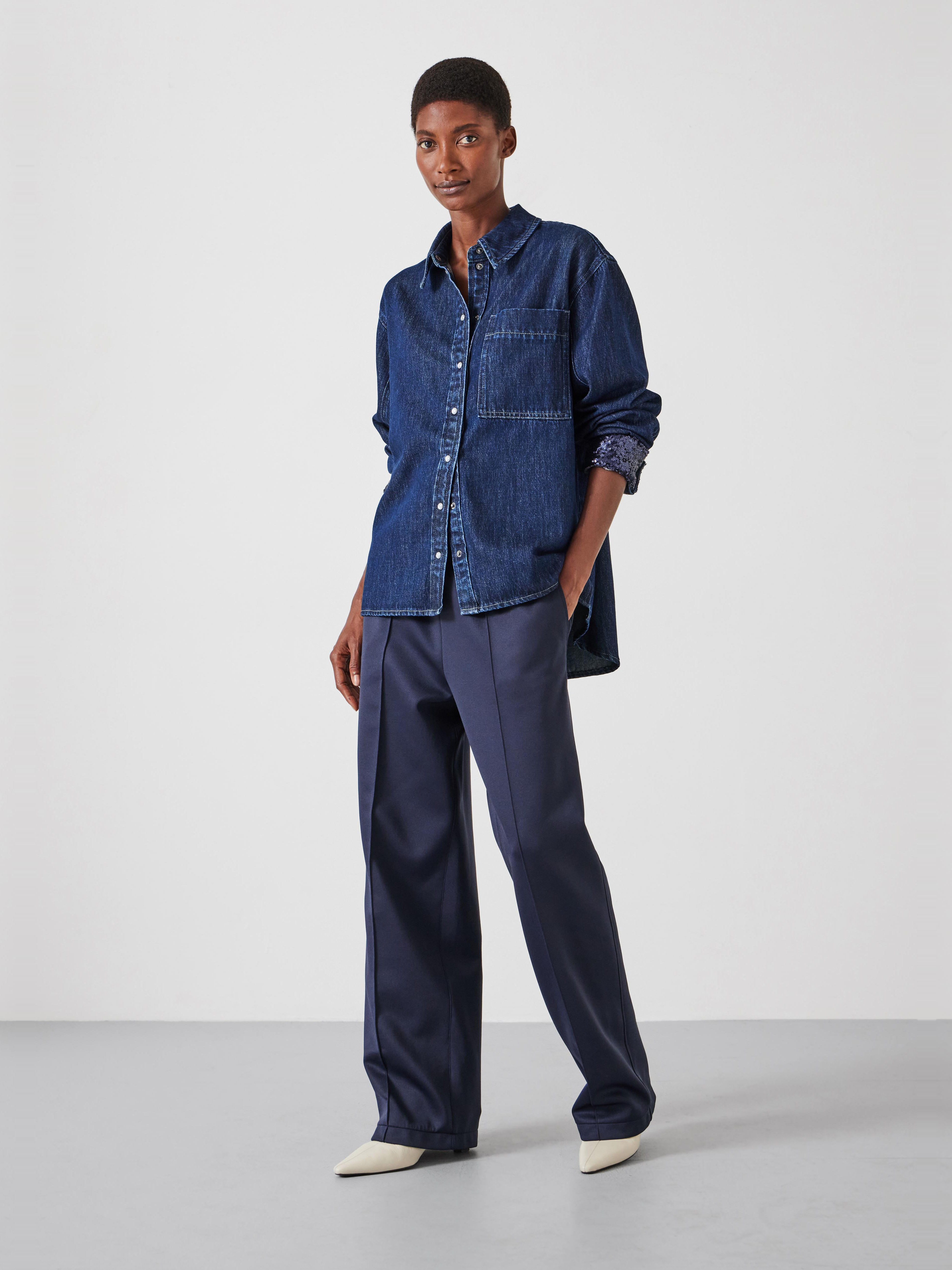 Sequin Detail Denim Shirt