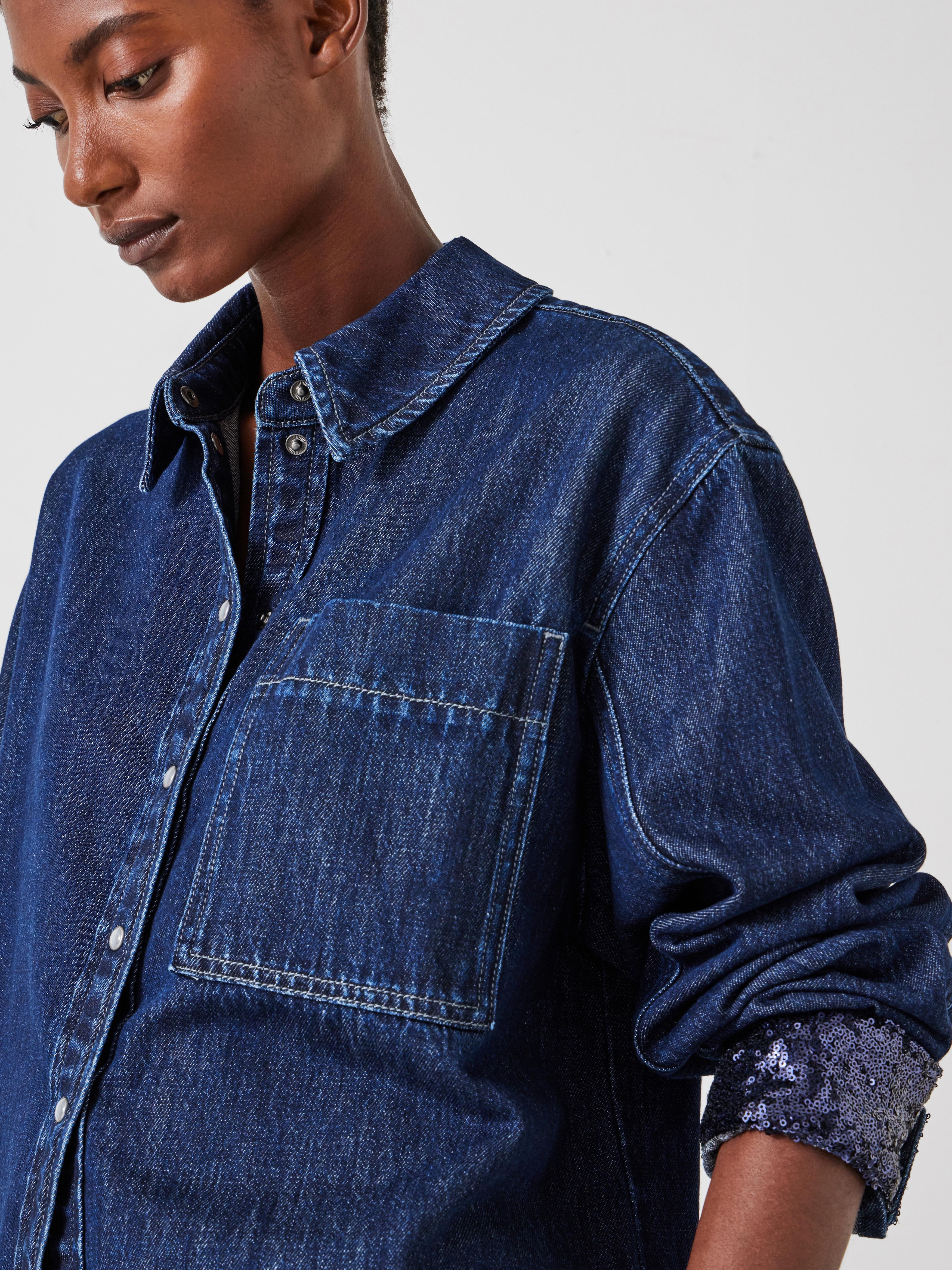Sequin Detail Denim Shirt