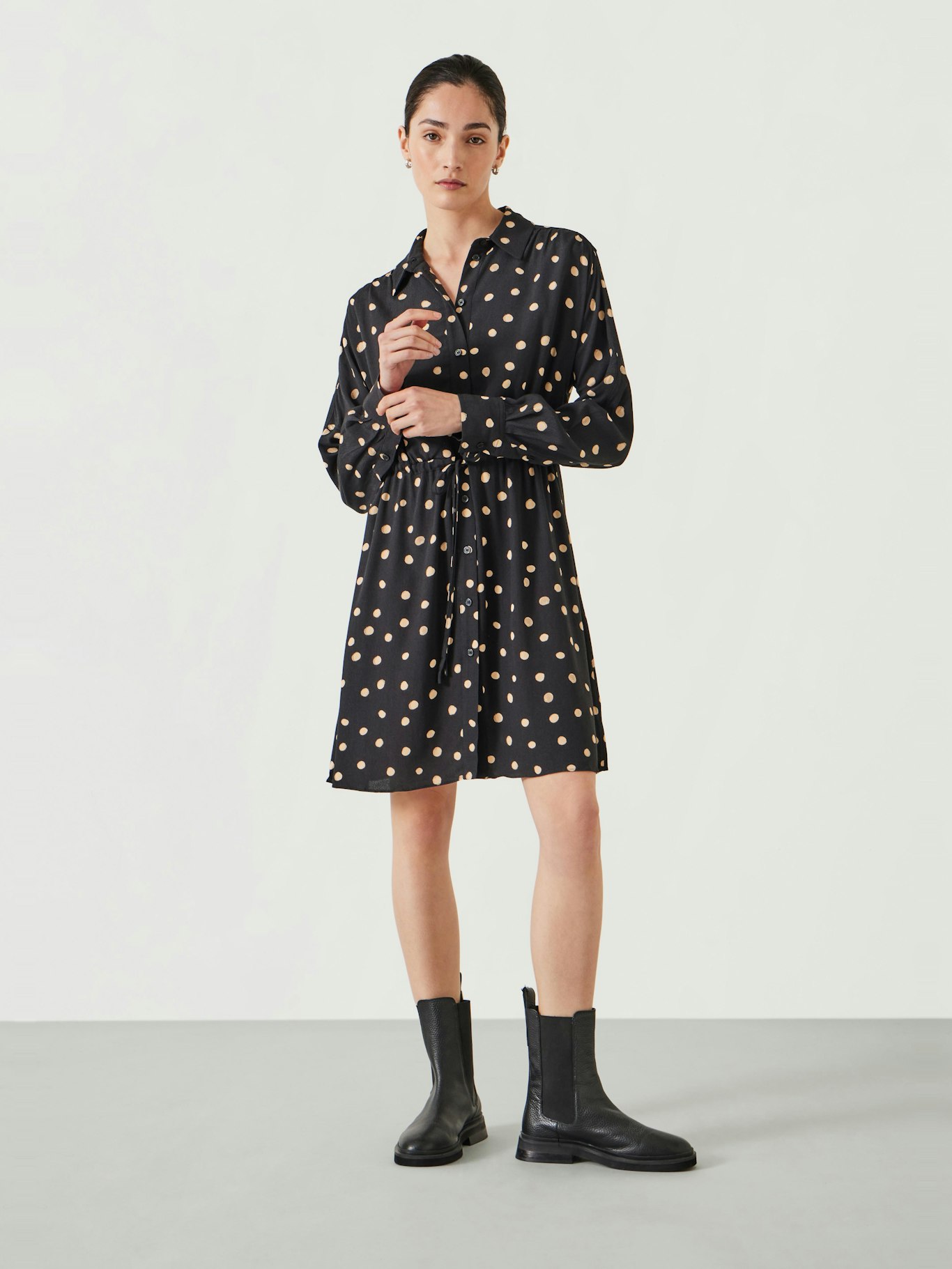 011896-4596-01 Alba Long Sleeve Mini Shirt Dress