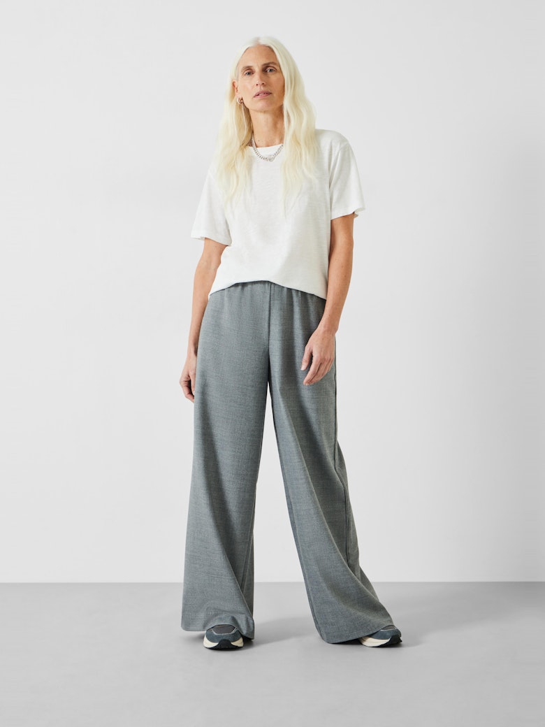 Alpa Wide Leg Wool Blend Trousers