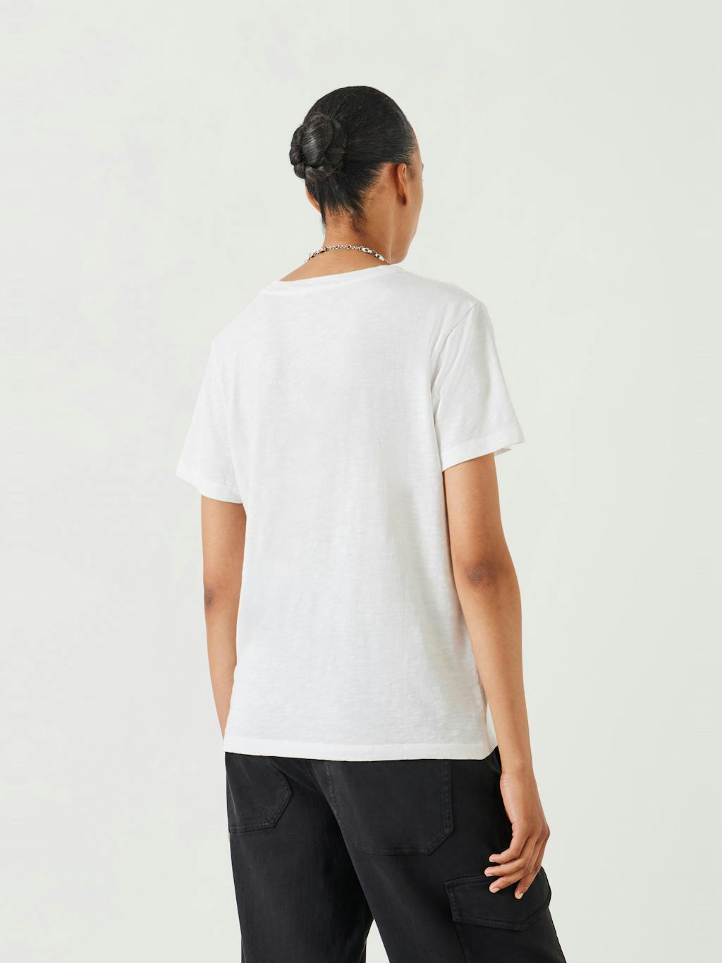 009118-0001-03 Hattie Cotton Slub Crew Neck T-Shirt