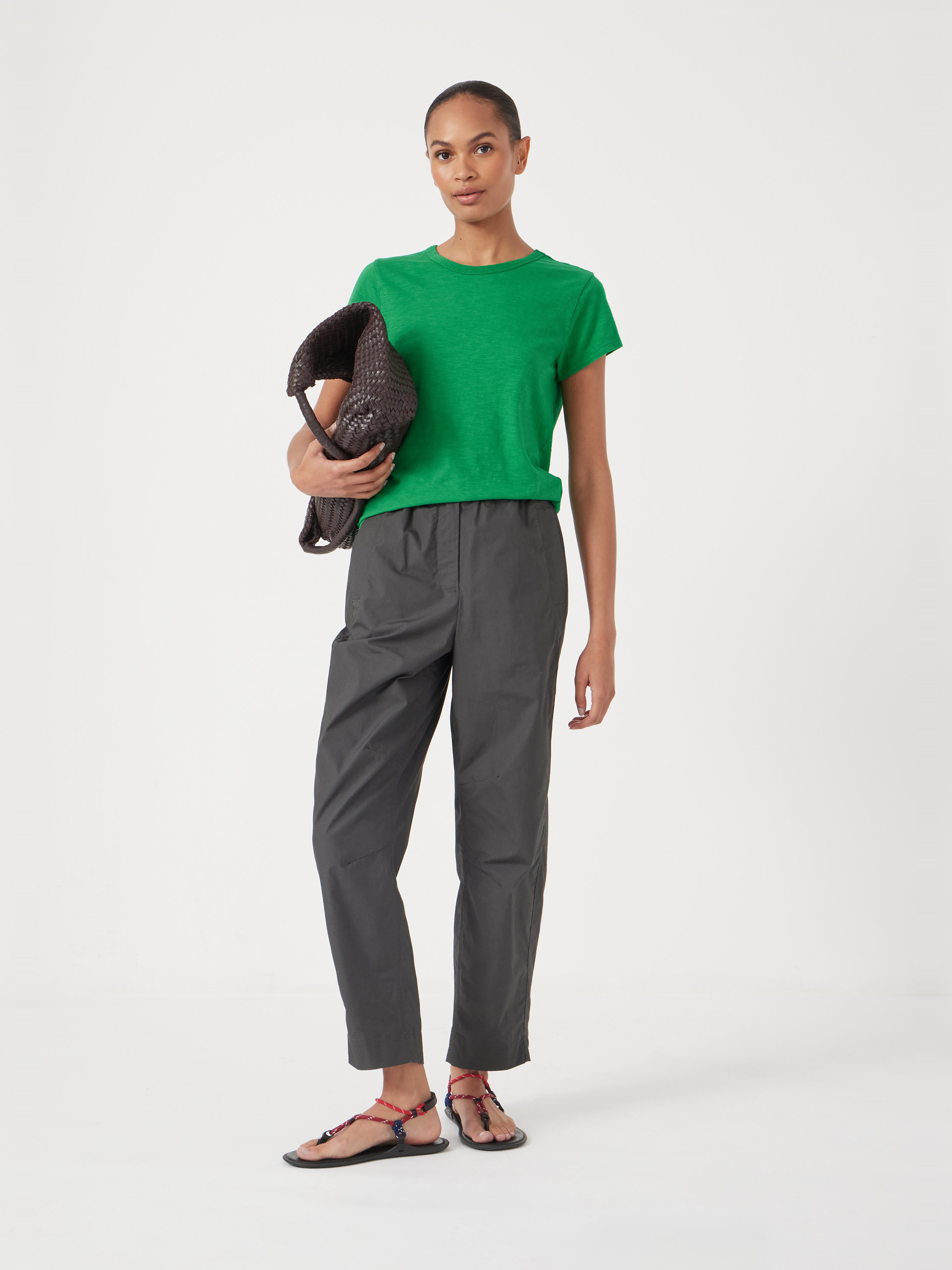 Slim Fit Slub Cotton Crew Neck T-Shirt