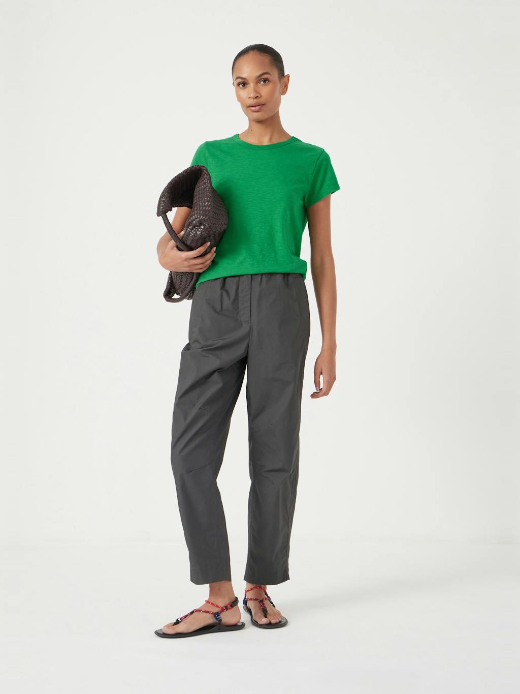 000749-2109-01 Slim Fit Slub Cotton Crew Neck T-Shirt