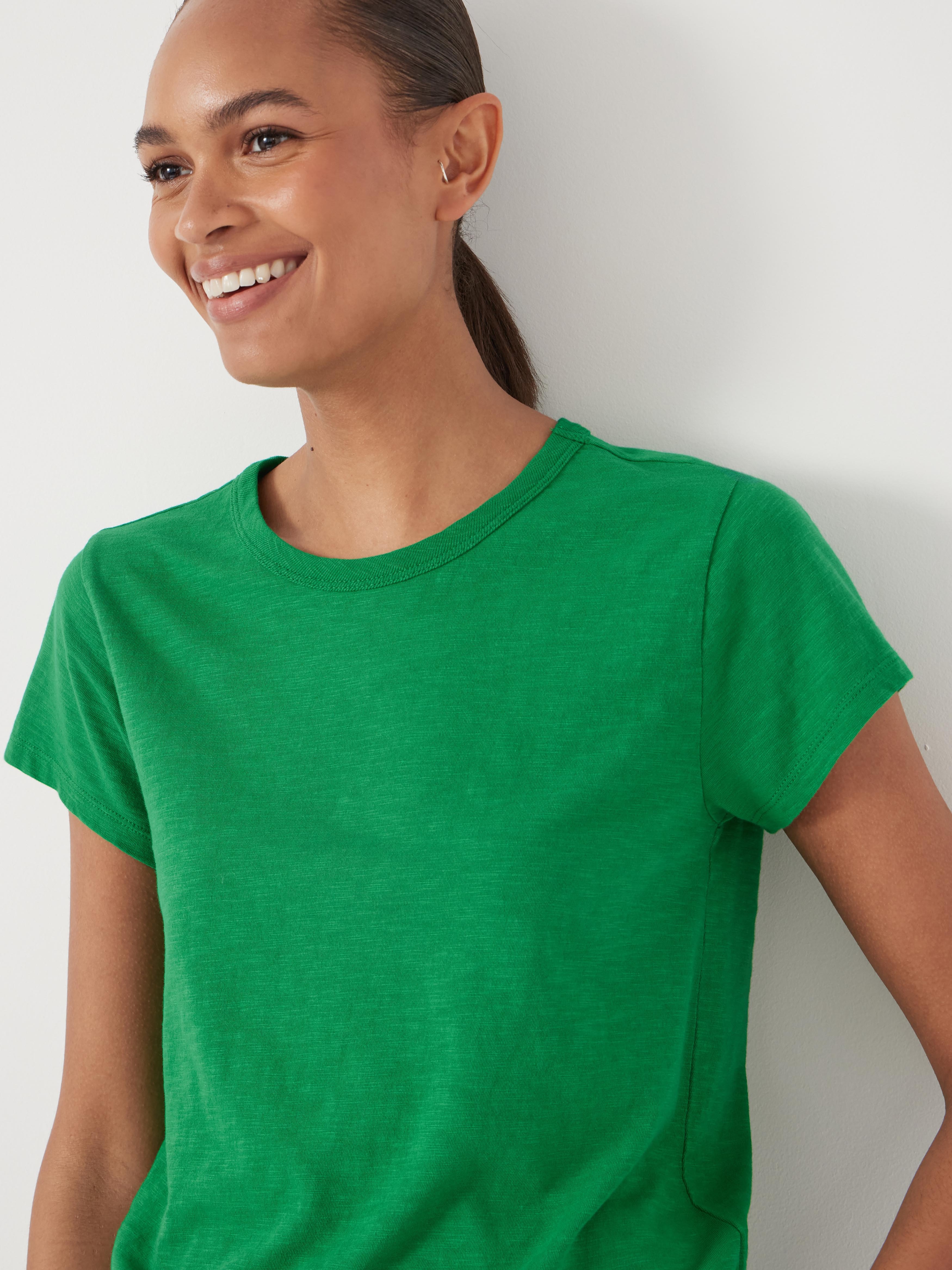 Slim Fit Slub Cotton Crew Neck T-Shirt