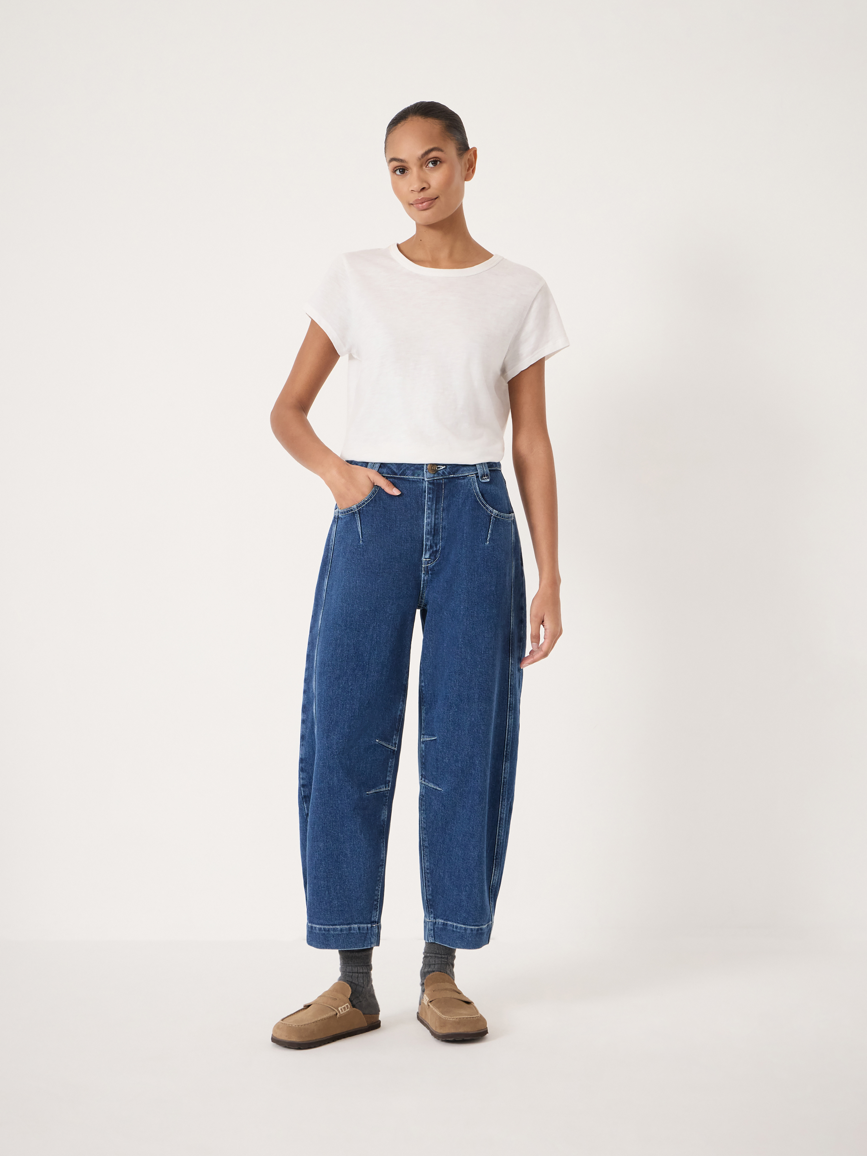 Bryce Seam Detail Barrel Leg Jeans