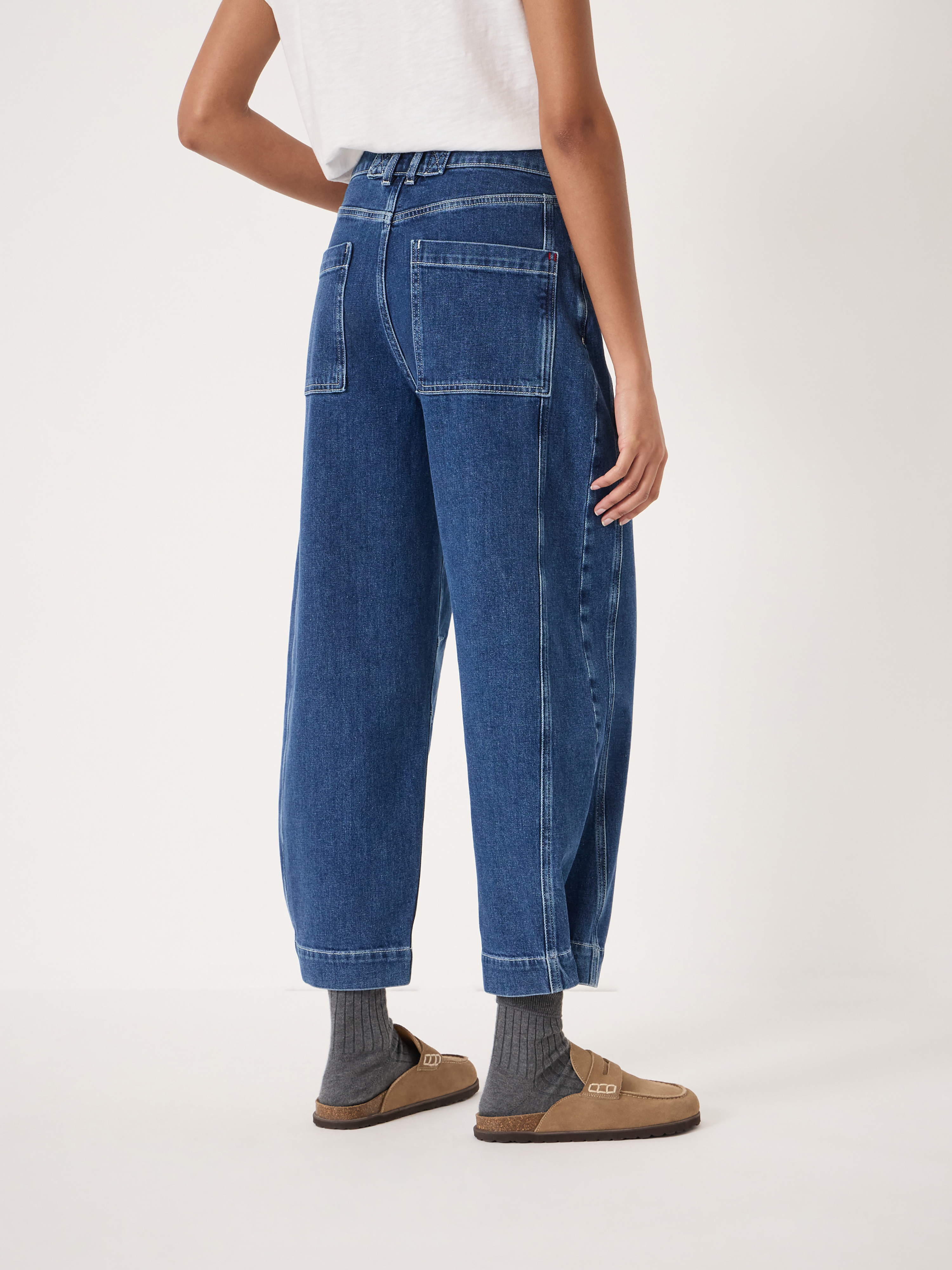 Bryce Seam Detail Barrel Leg Jeans