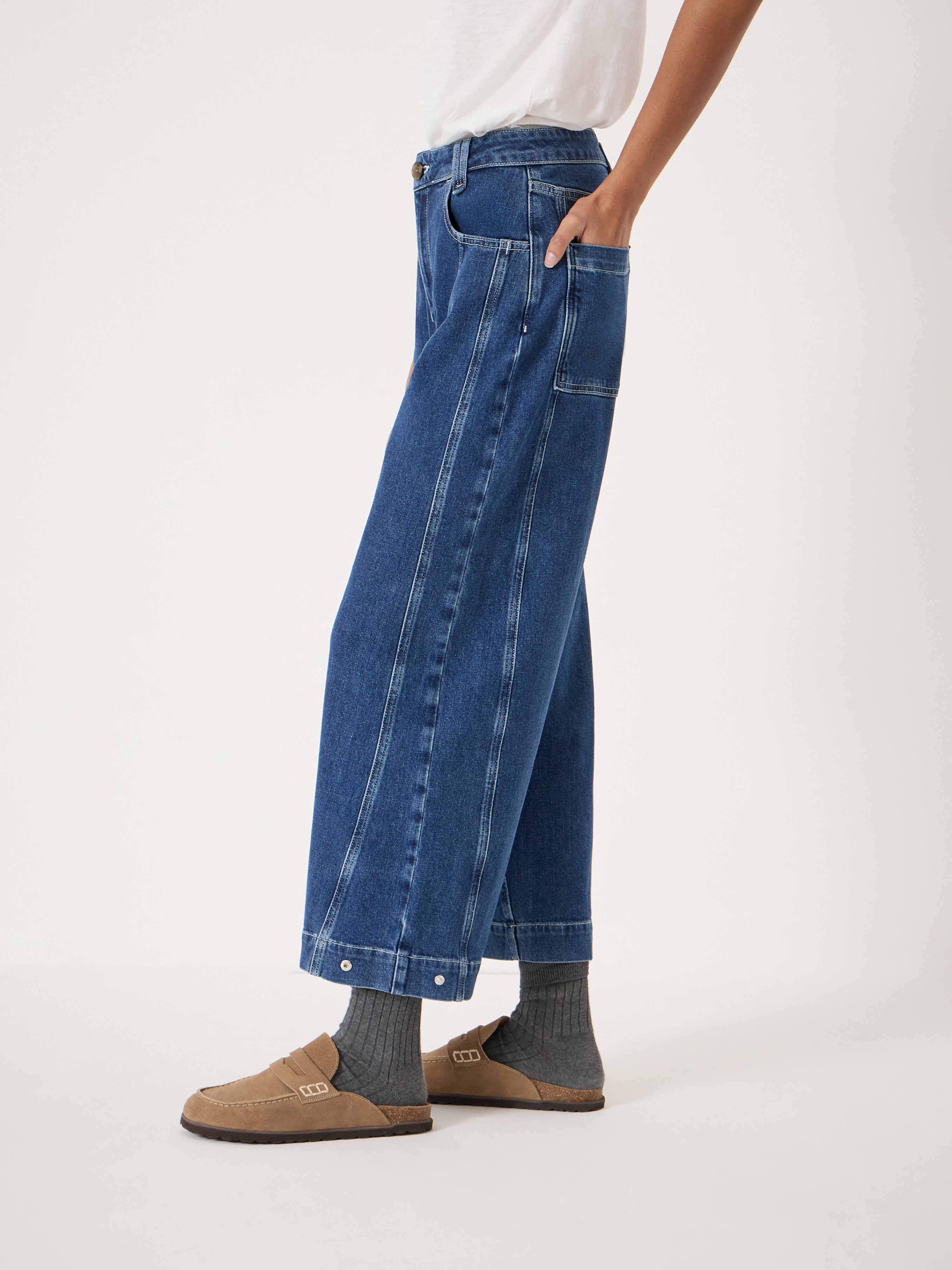 Bryce Seam Detail Barrel Leg Jeans