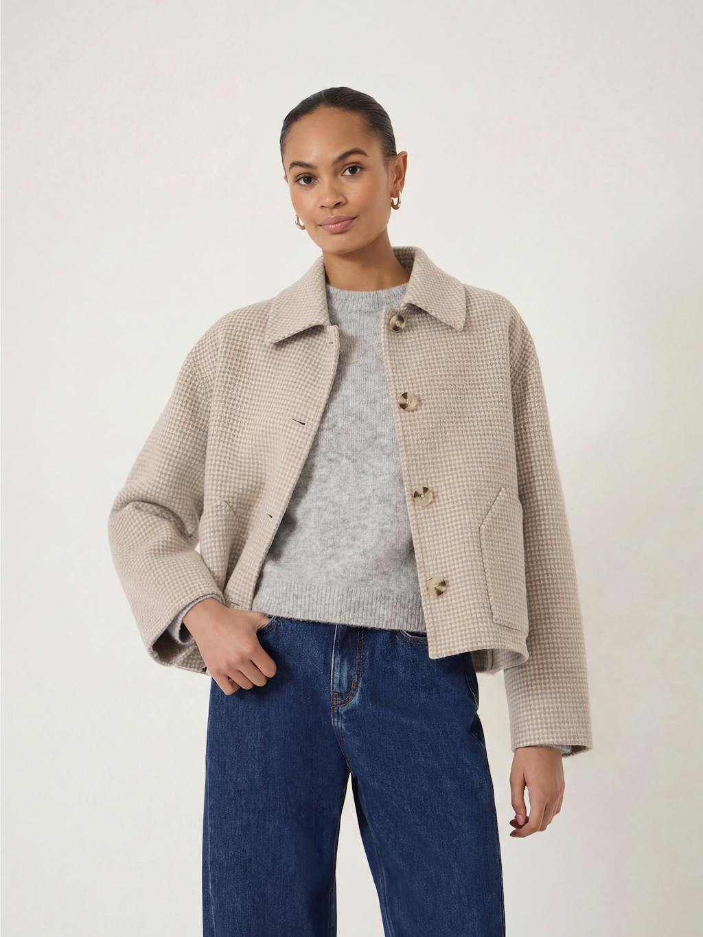 015510-0339-01 Checked Double Faced Jacket