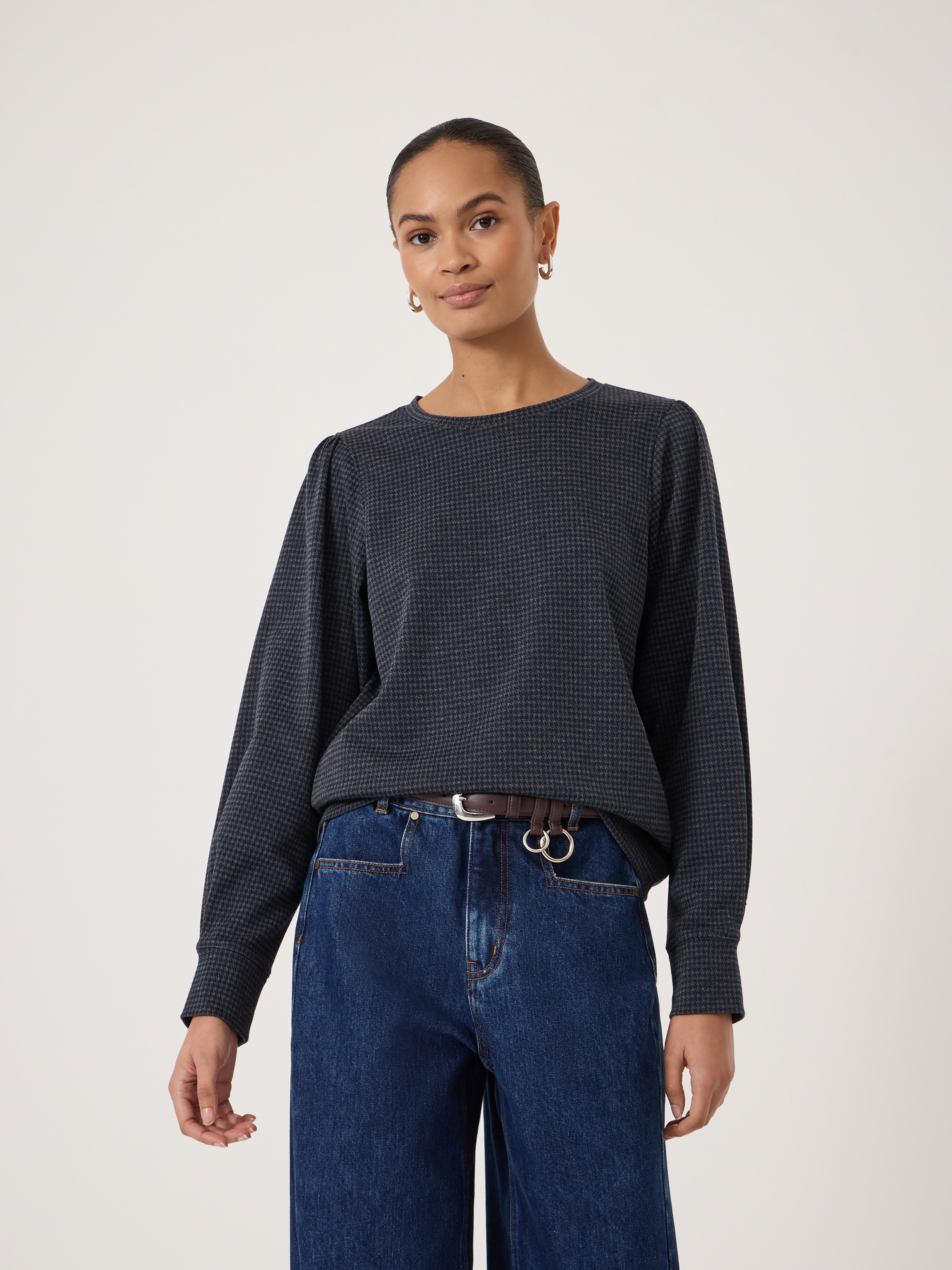 Emily Check Jersey Top