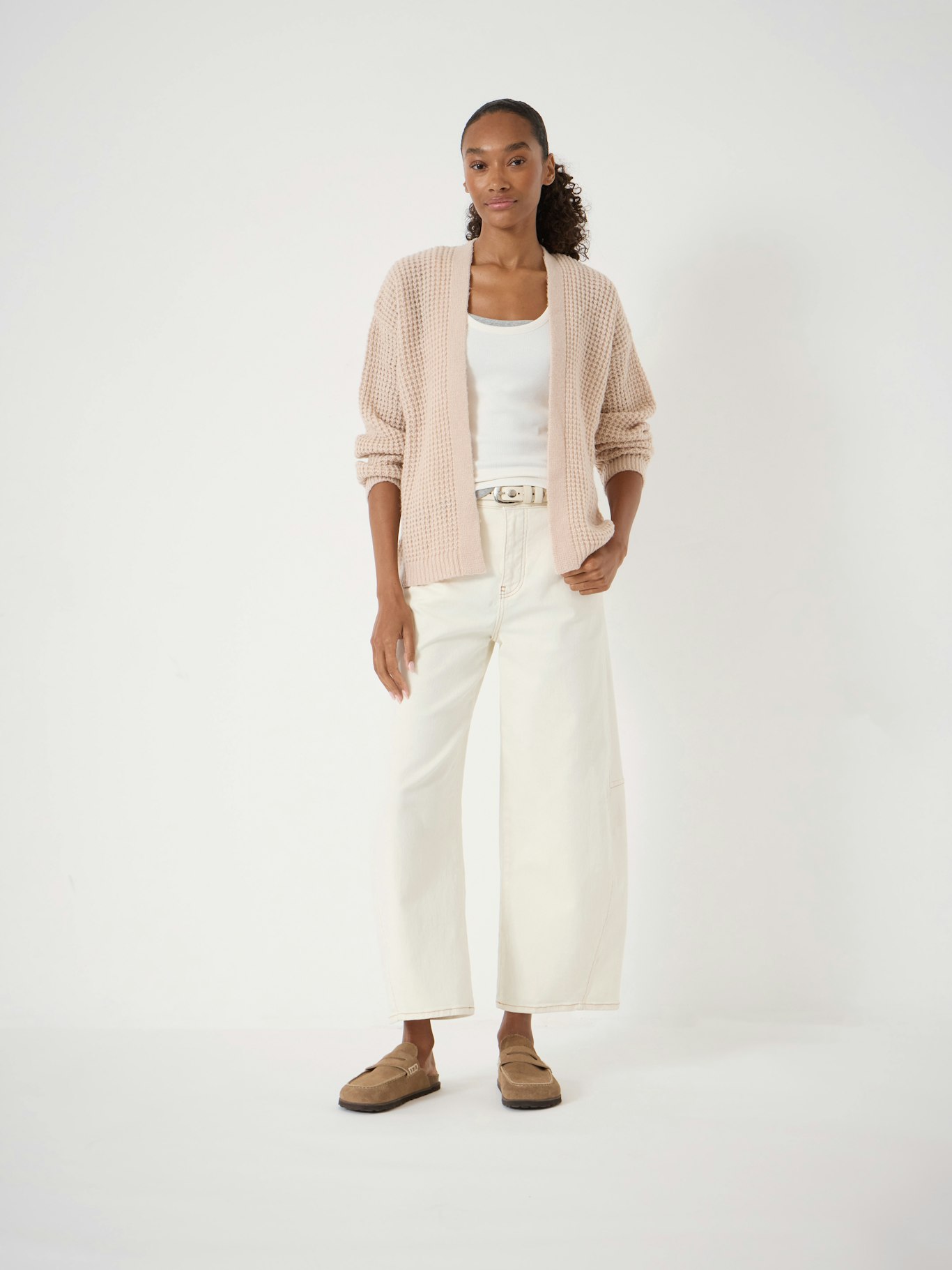 015381-4696-02 Flossie Waffle Stitch Edge to Edge Cardigan