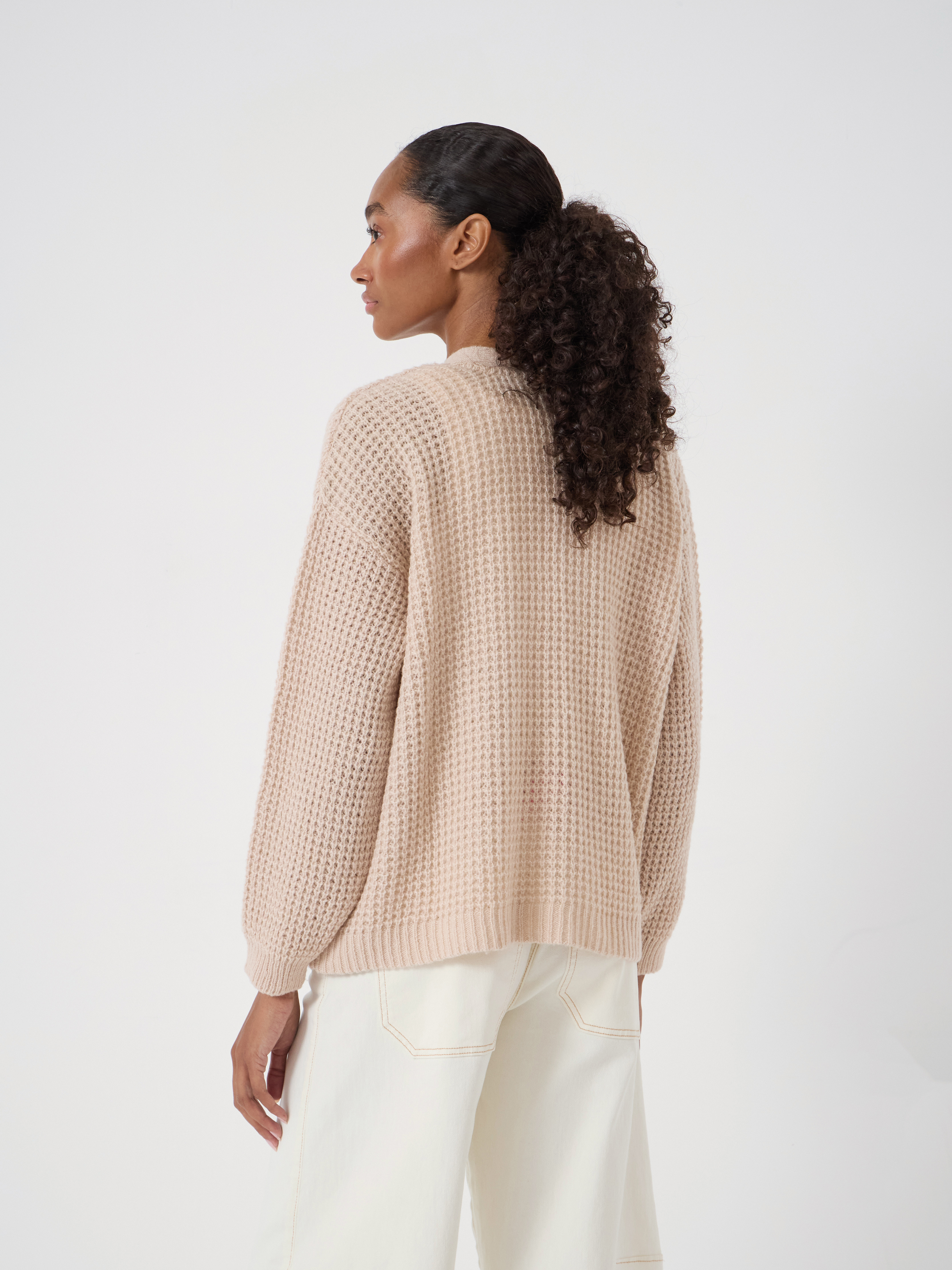 Flossie Waffle Stitch Edge to Edge Cardigan