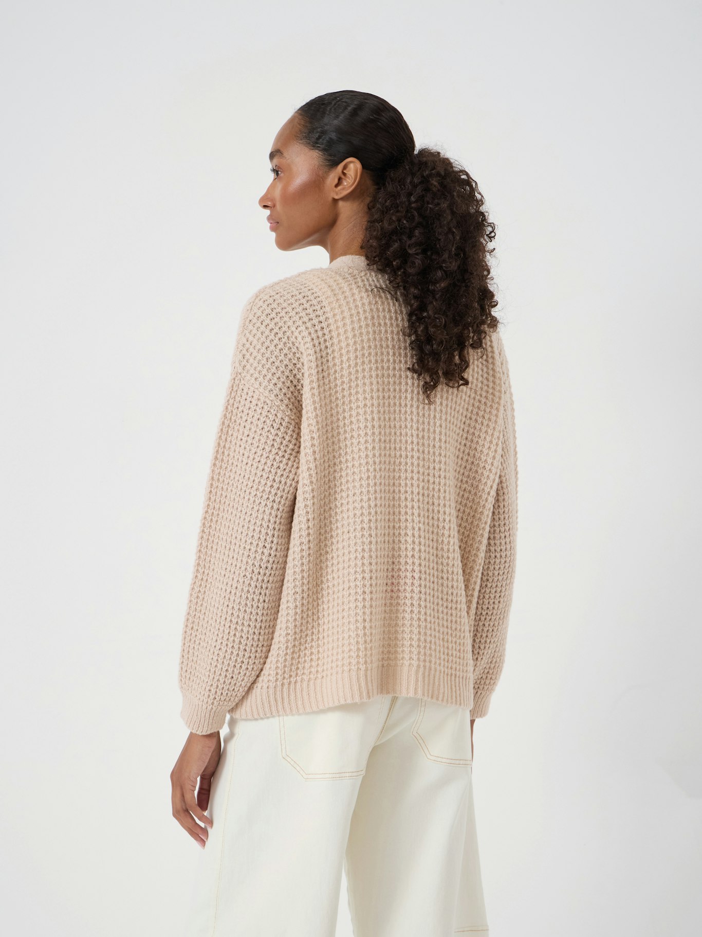 015381-4696-03 Flossie Waffle Stitch Edge to Edge Cardigan