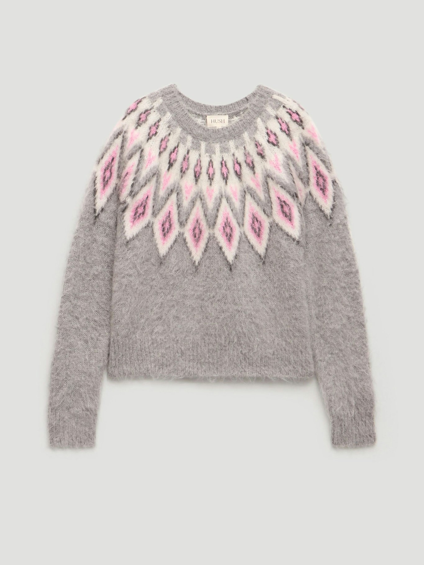 014434-2804-07 Brushed Fairisle Jumper with Mohair