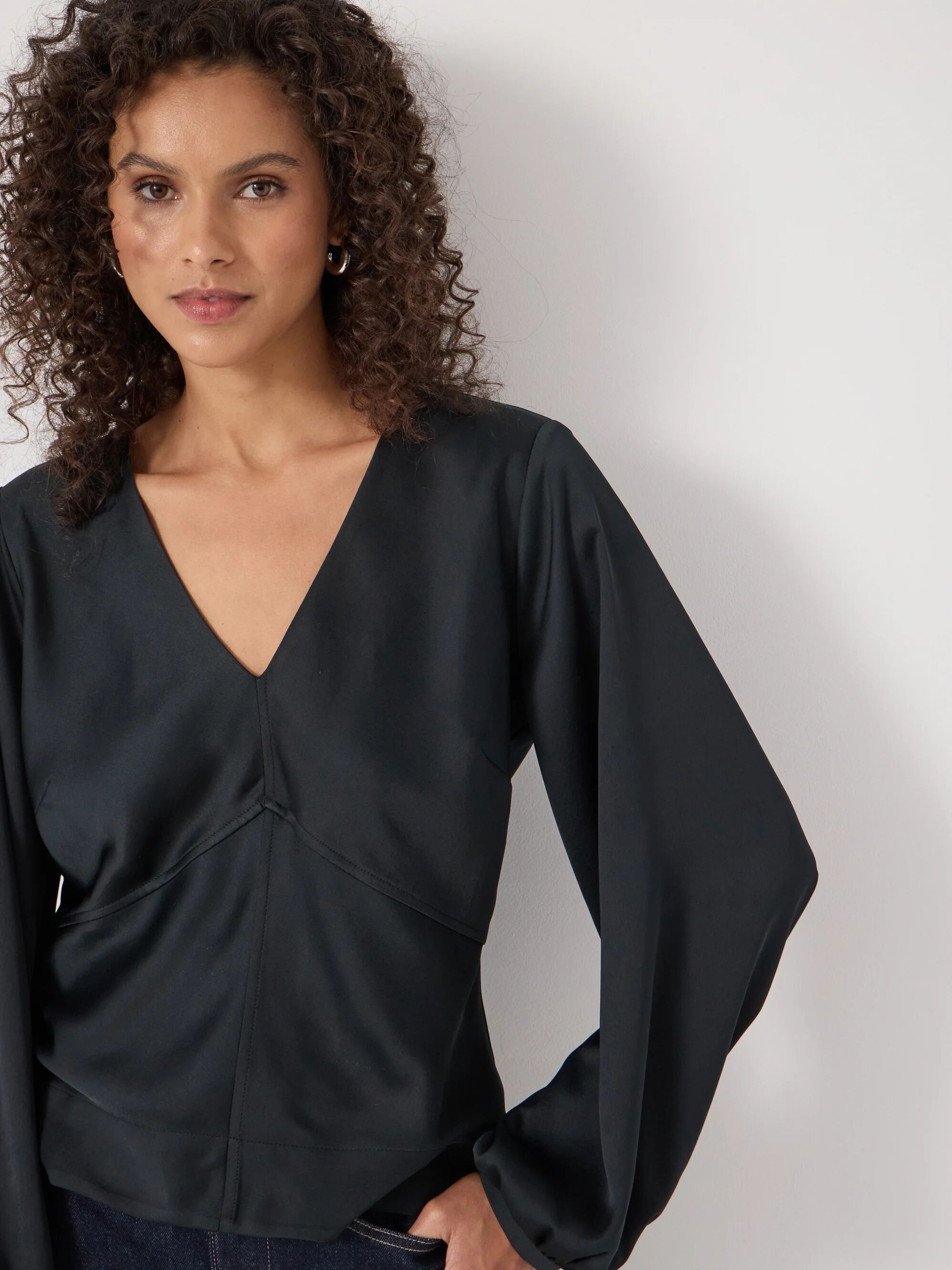 Grace Satin Long Sleeve Top