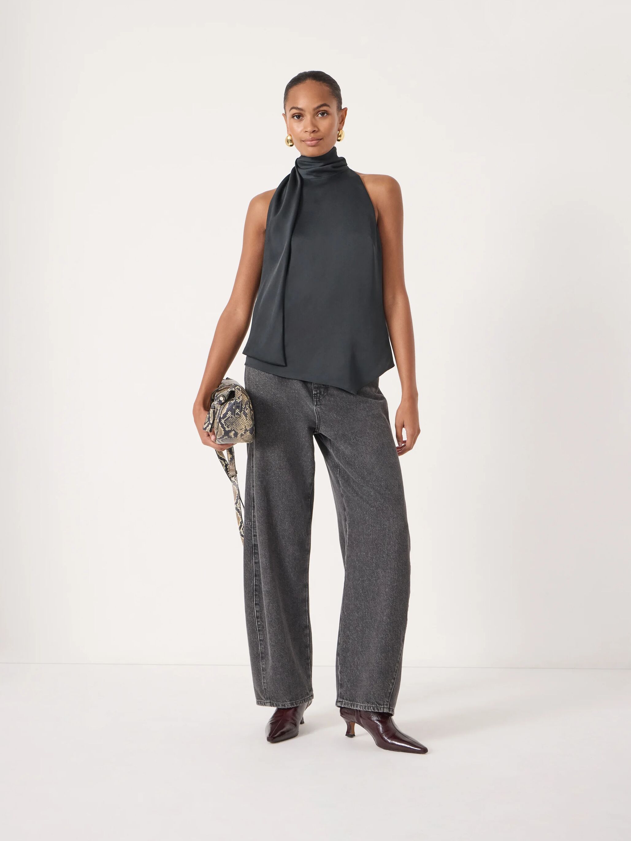 Halter Neck Satin Top