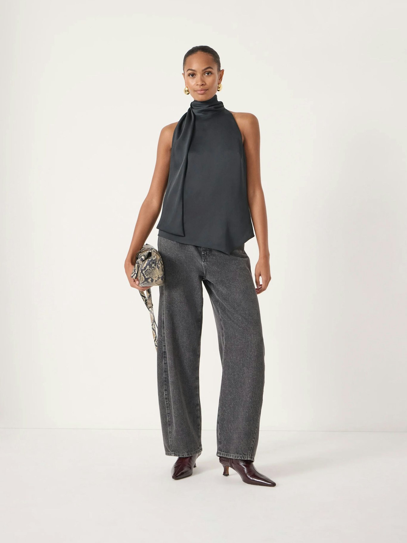014659-0456-04 Halter Neck Satin Top