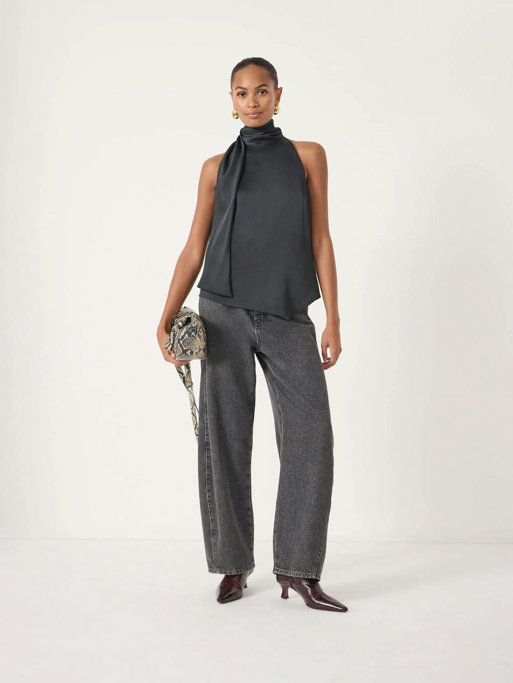 014659-0456-04 Halter Neck Satin Top