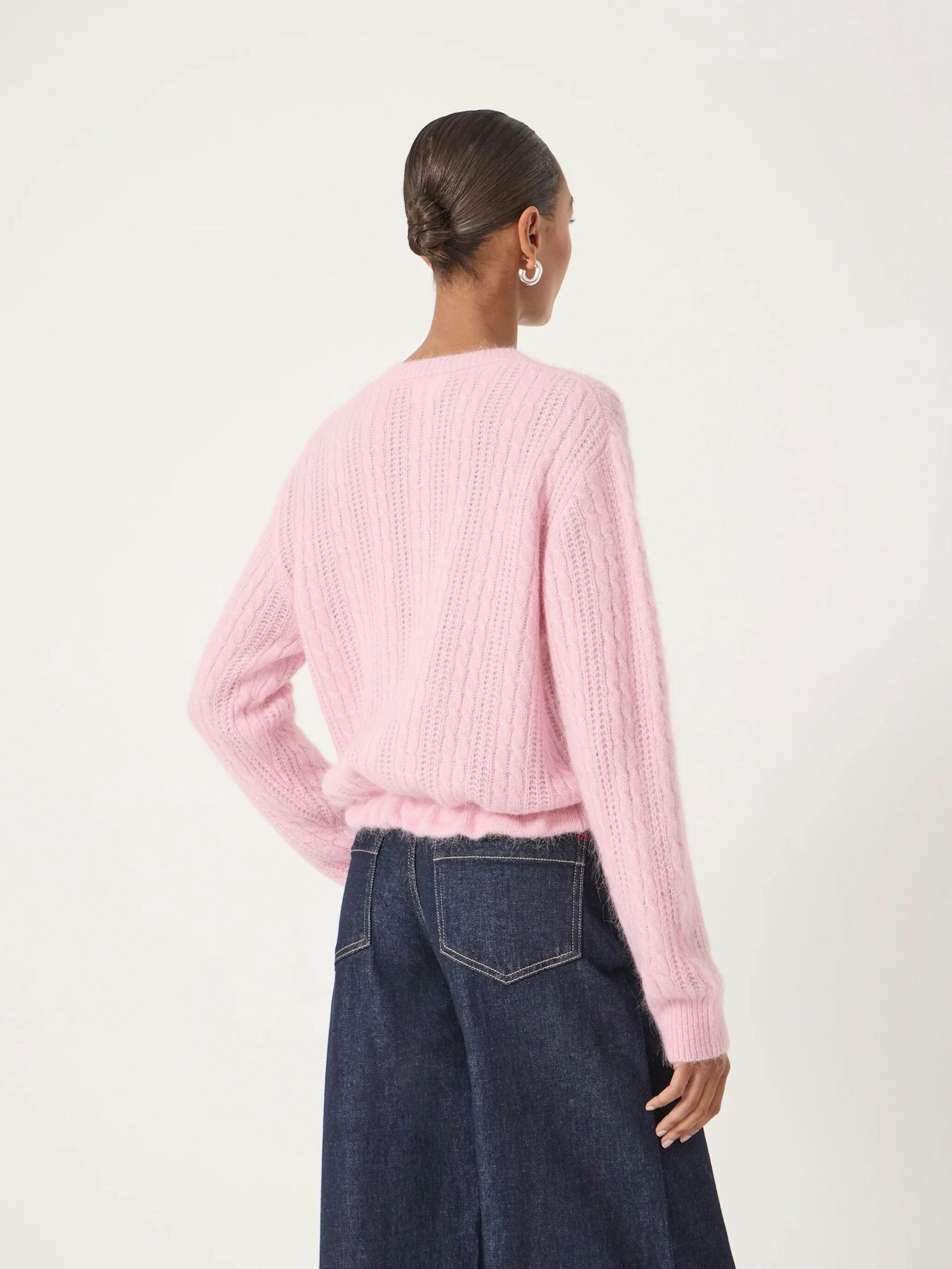 013979-1314-03 Pointelle Stitch Wool Blend Cardigan