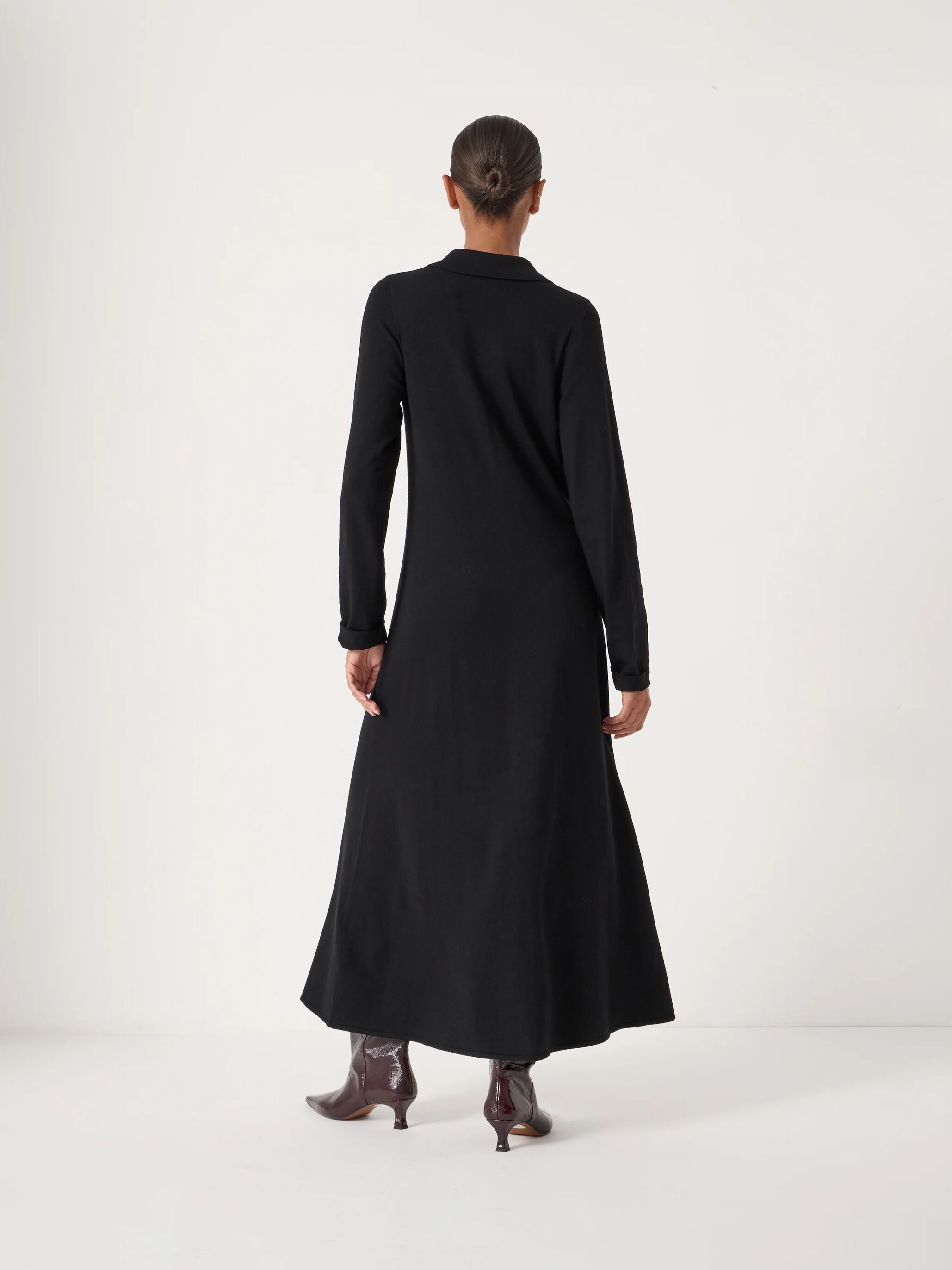 Polo Neck Knitted Midi Dress