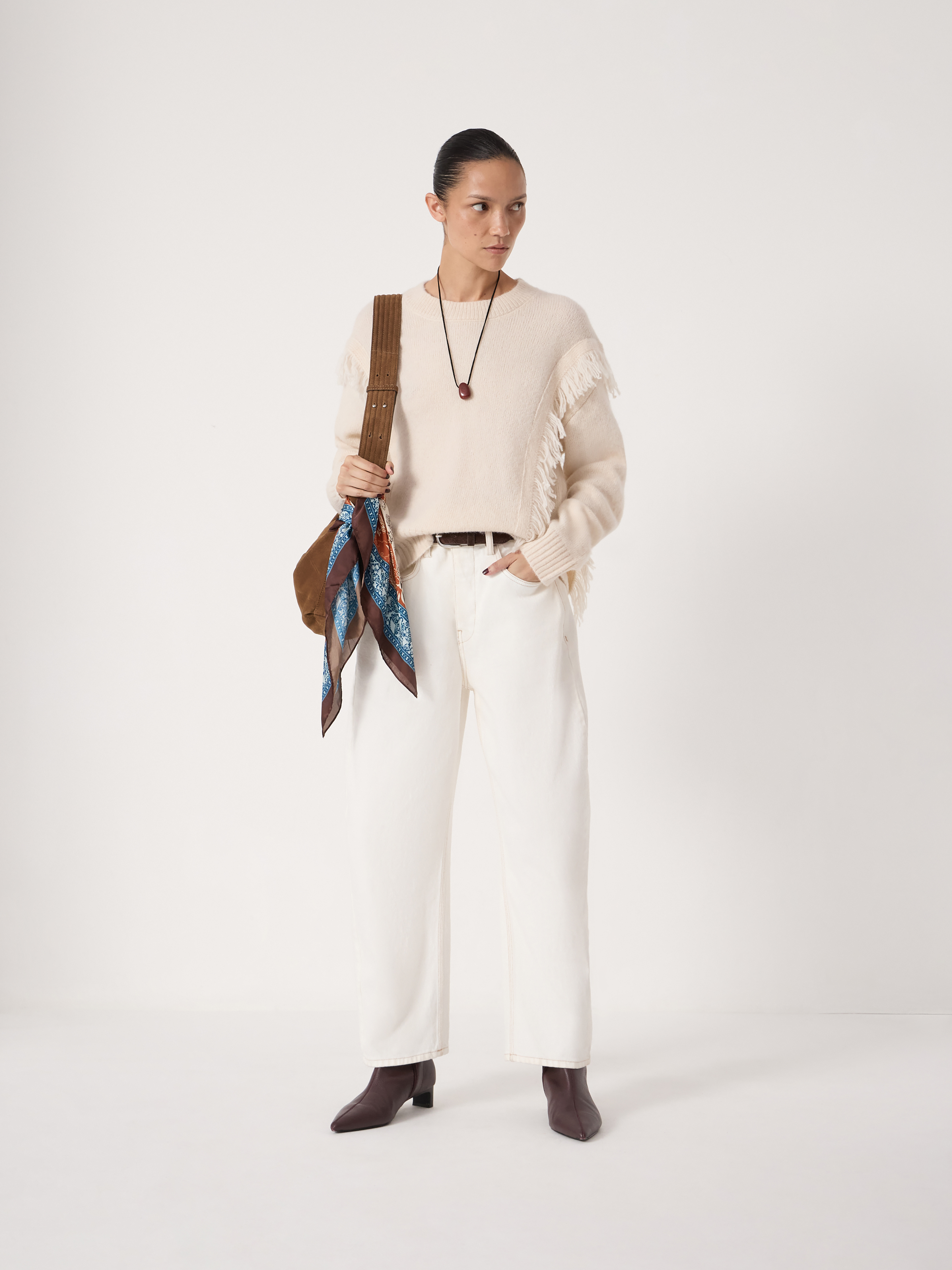 Alpaca Blend Fringe Knitted Jumper