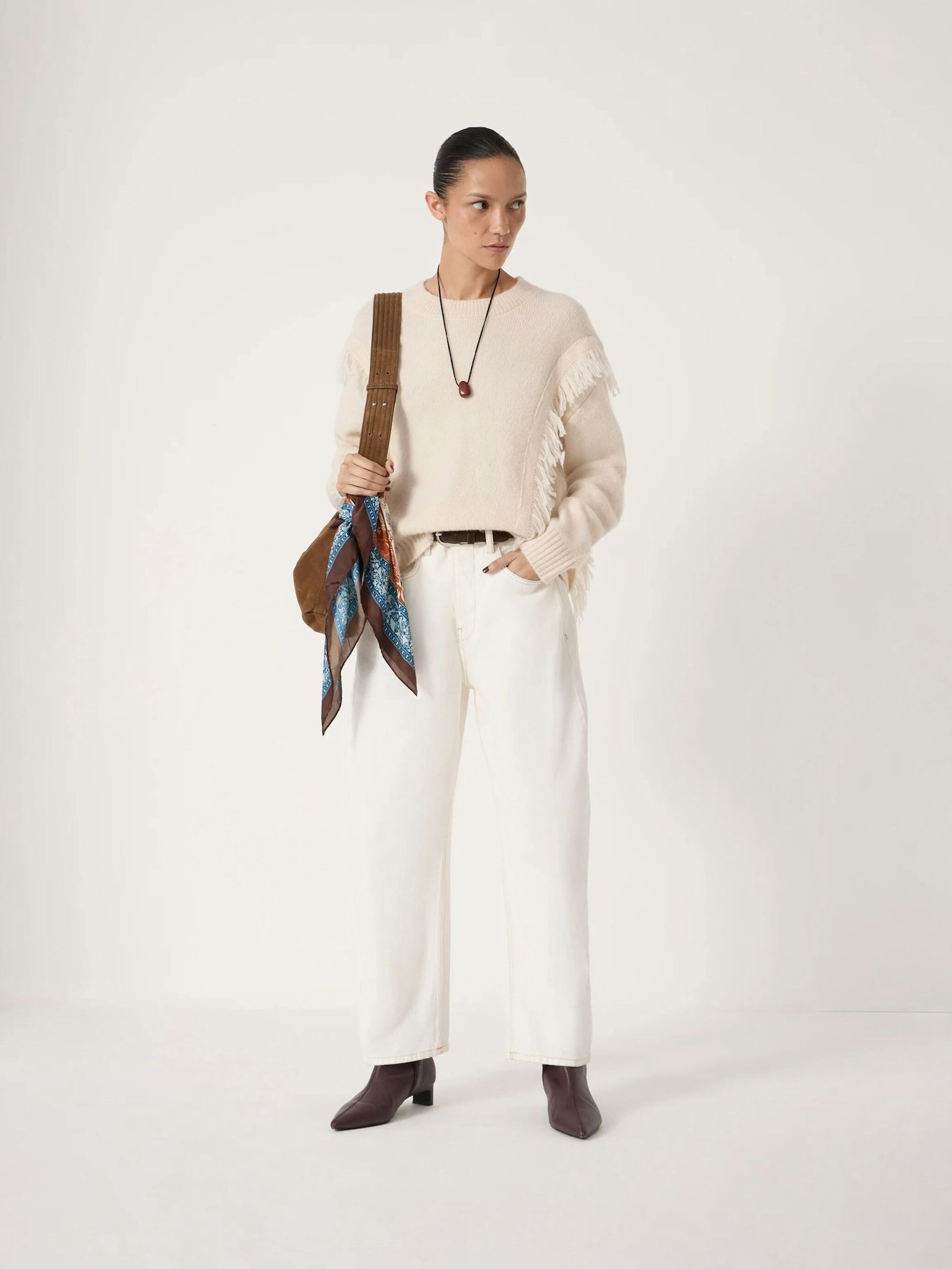 013799-4659-04 Alpaca Blend Fringe Knitted Jumper