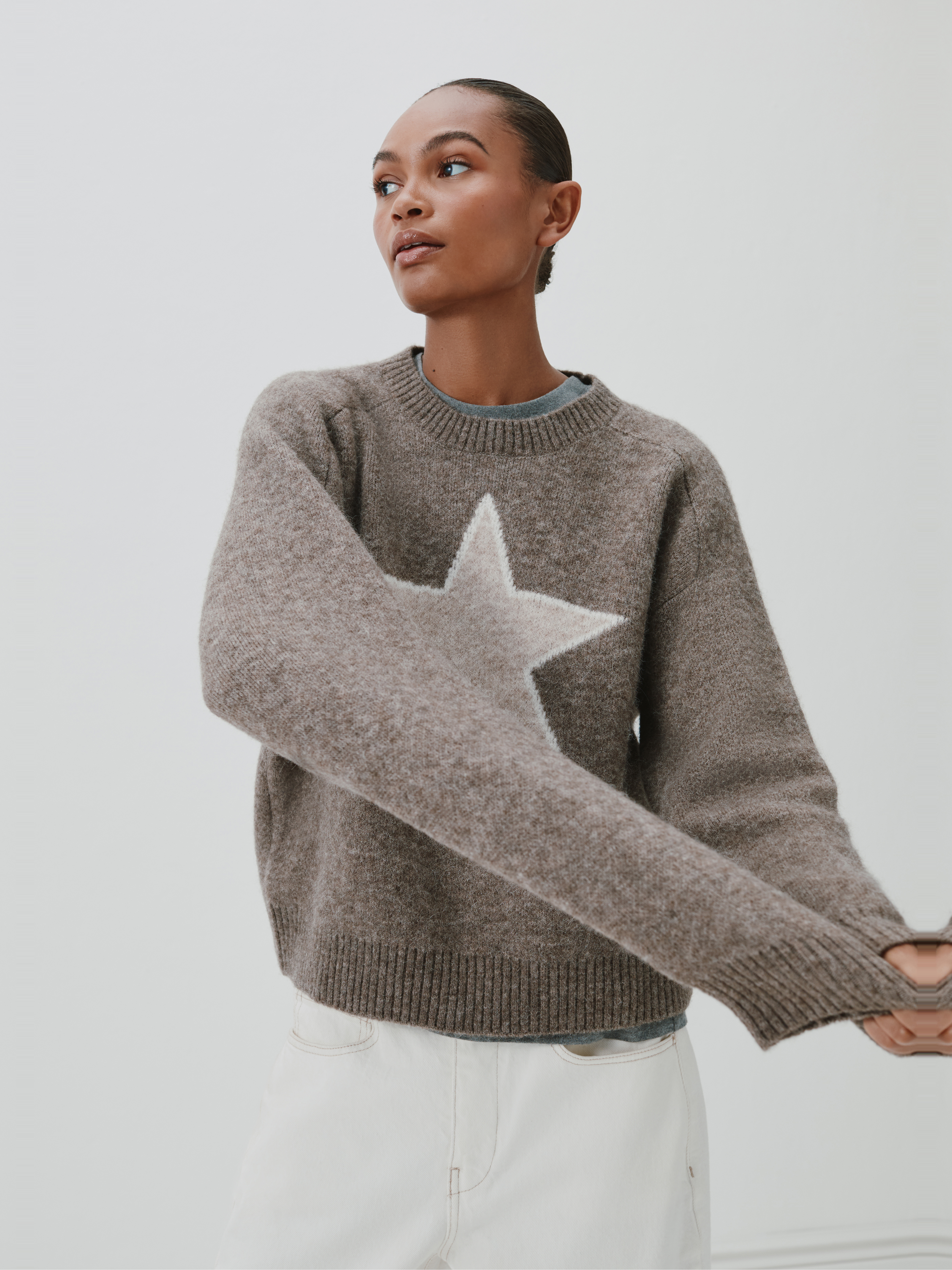 Wool Blend Star Jacquard Jumper