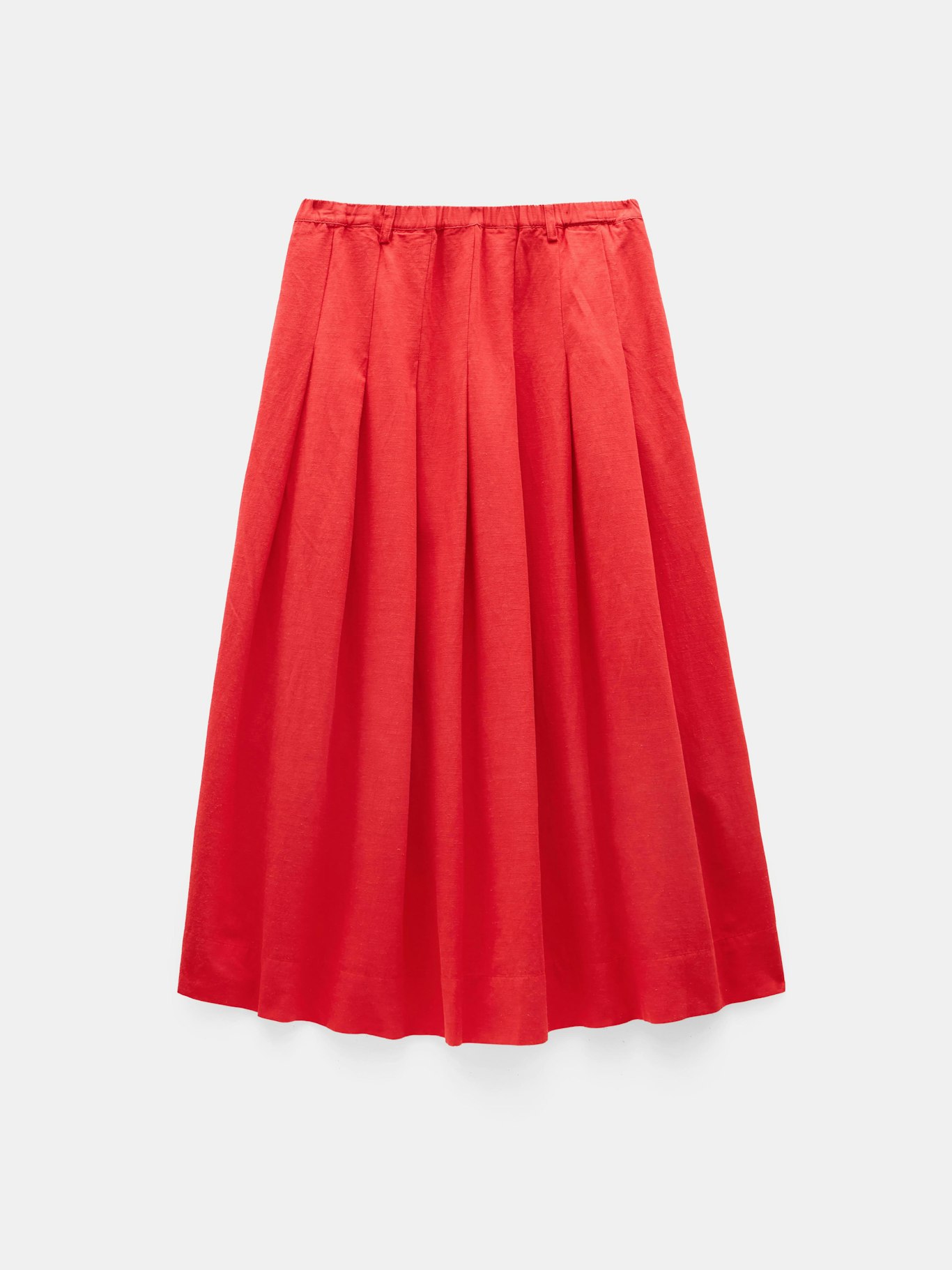 014053-1056-07 Ivy Pleated Linen Blend Midi Skirt