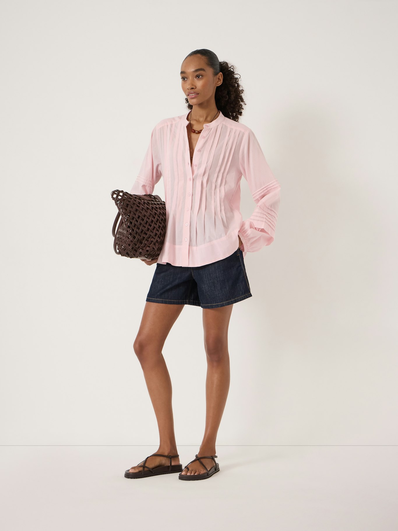 014487-1221-02 Fern Cotton Pintuck Detail Blouse