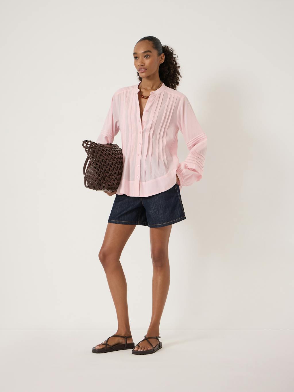 014487-1221-02 Fern Cotton Pintuck Detail Blouse