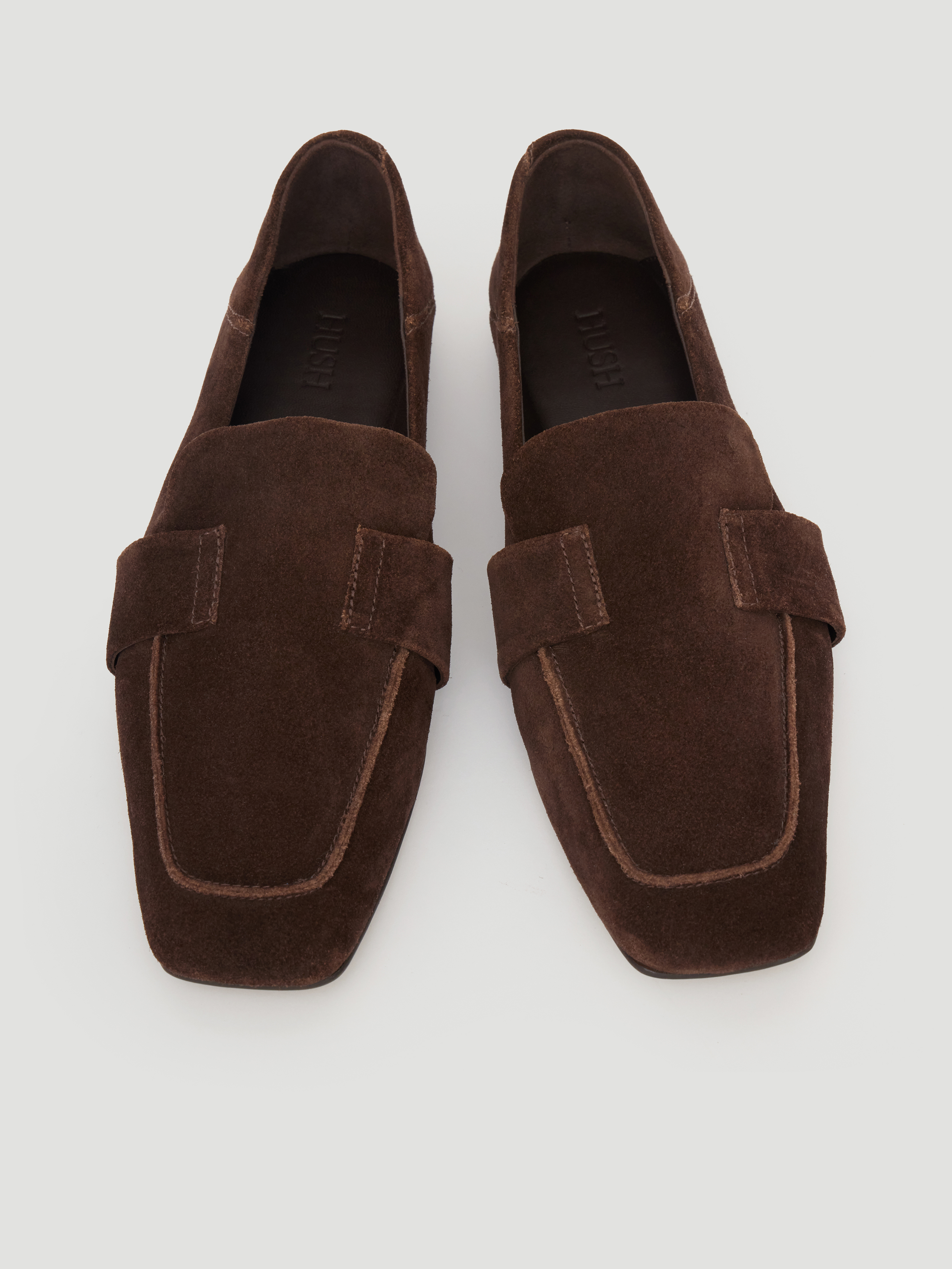 Sora Square-Toe Suede Loafers