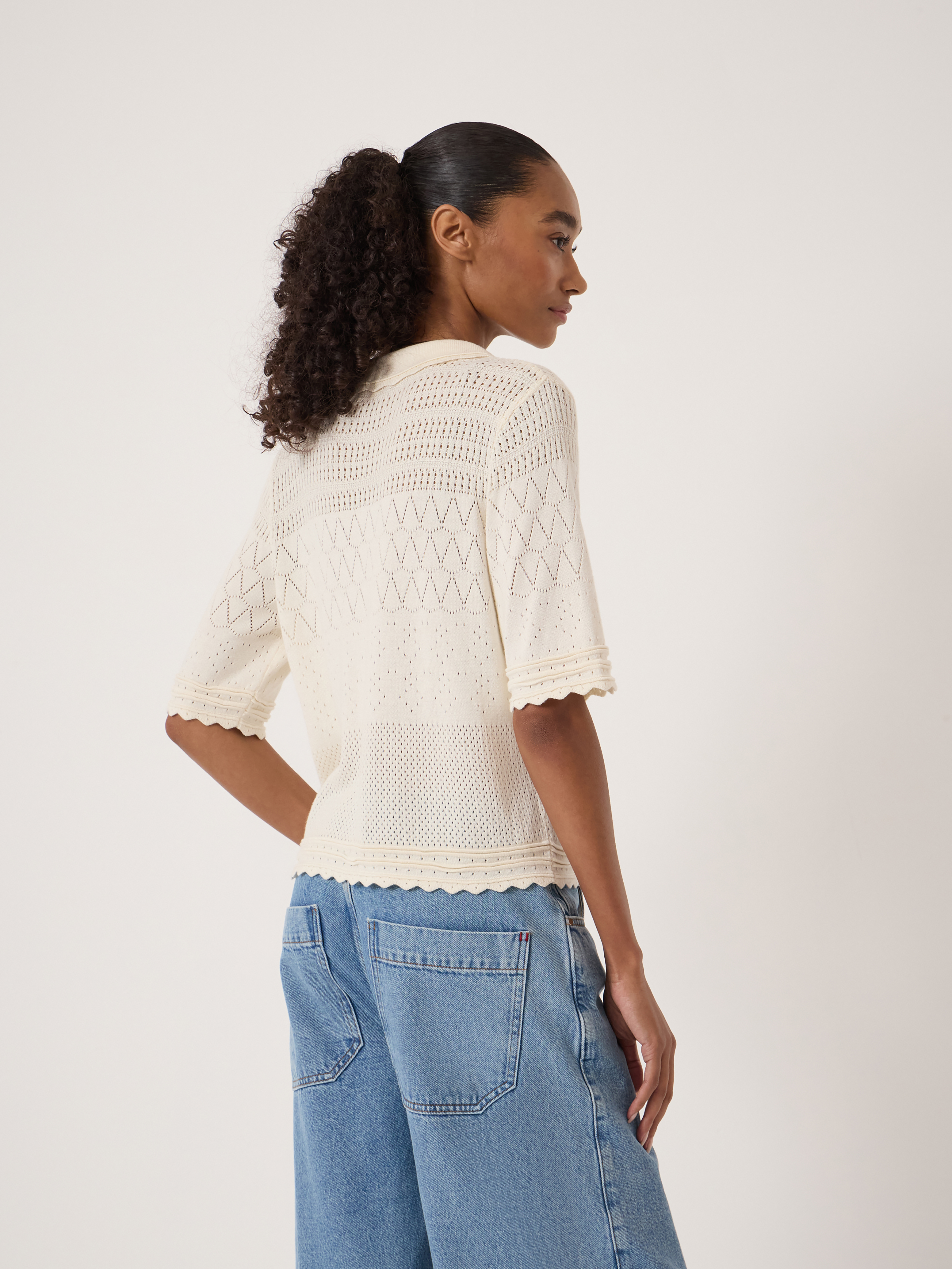 Pointelle Cotton Cardigan