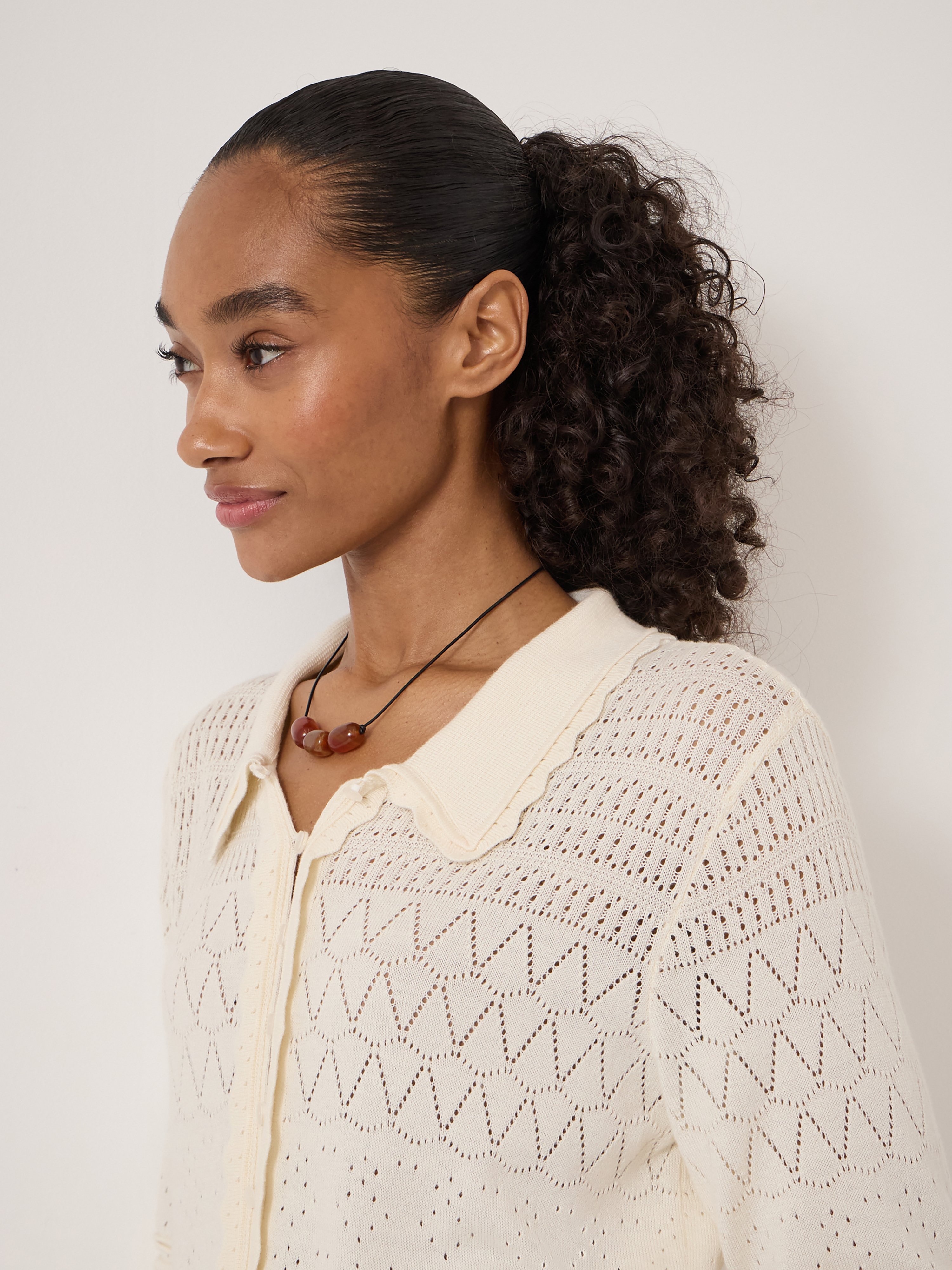 Pointelle Cotton Cardigan