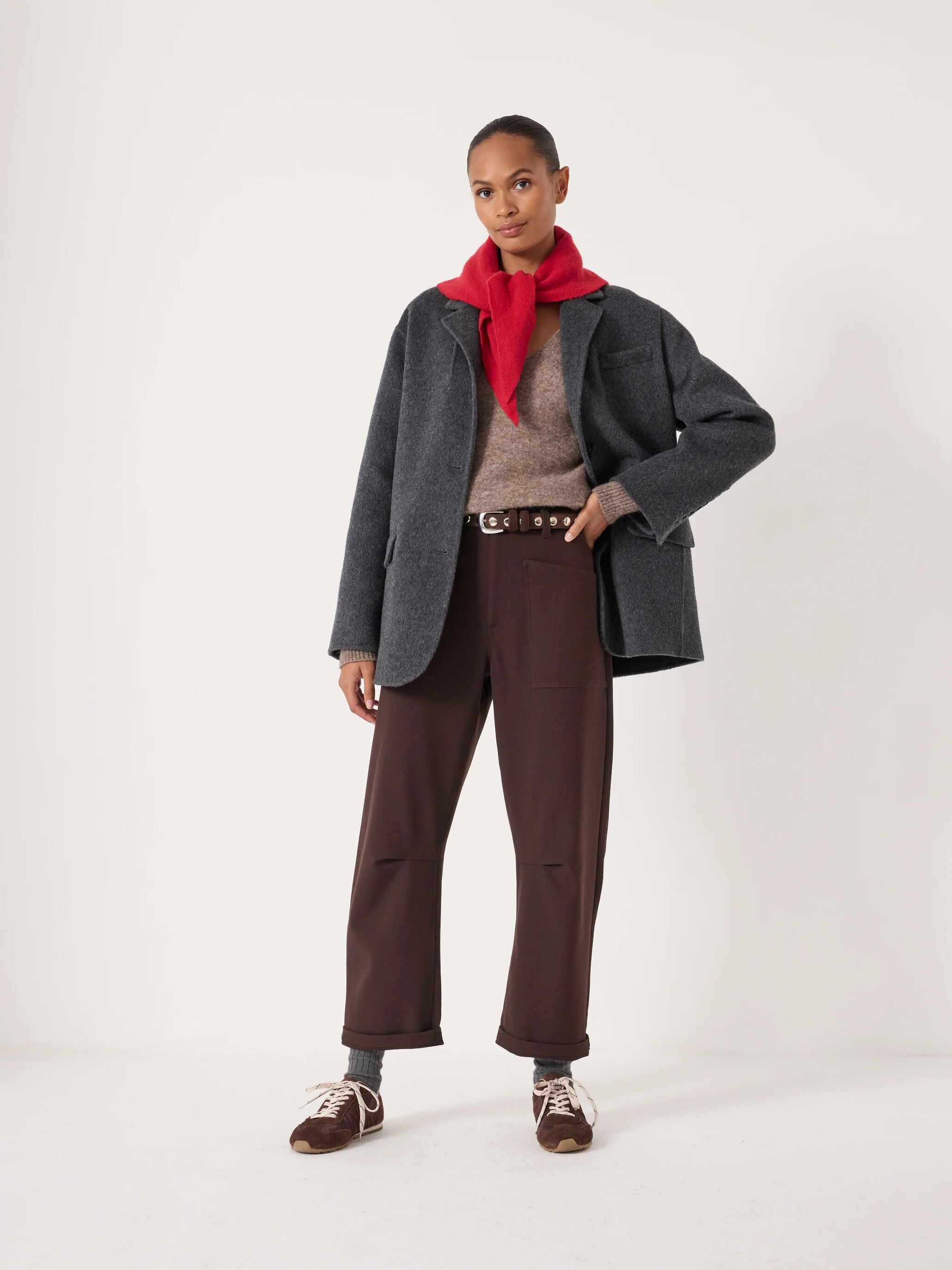 Tailored Cordi Barrel Leg Trousers