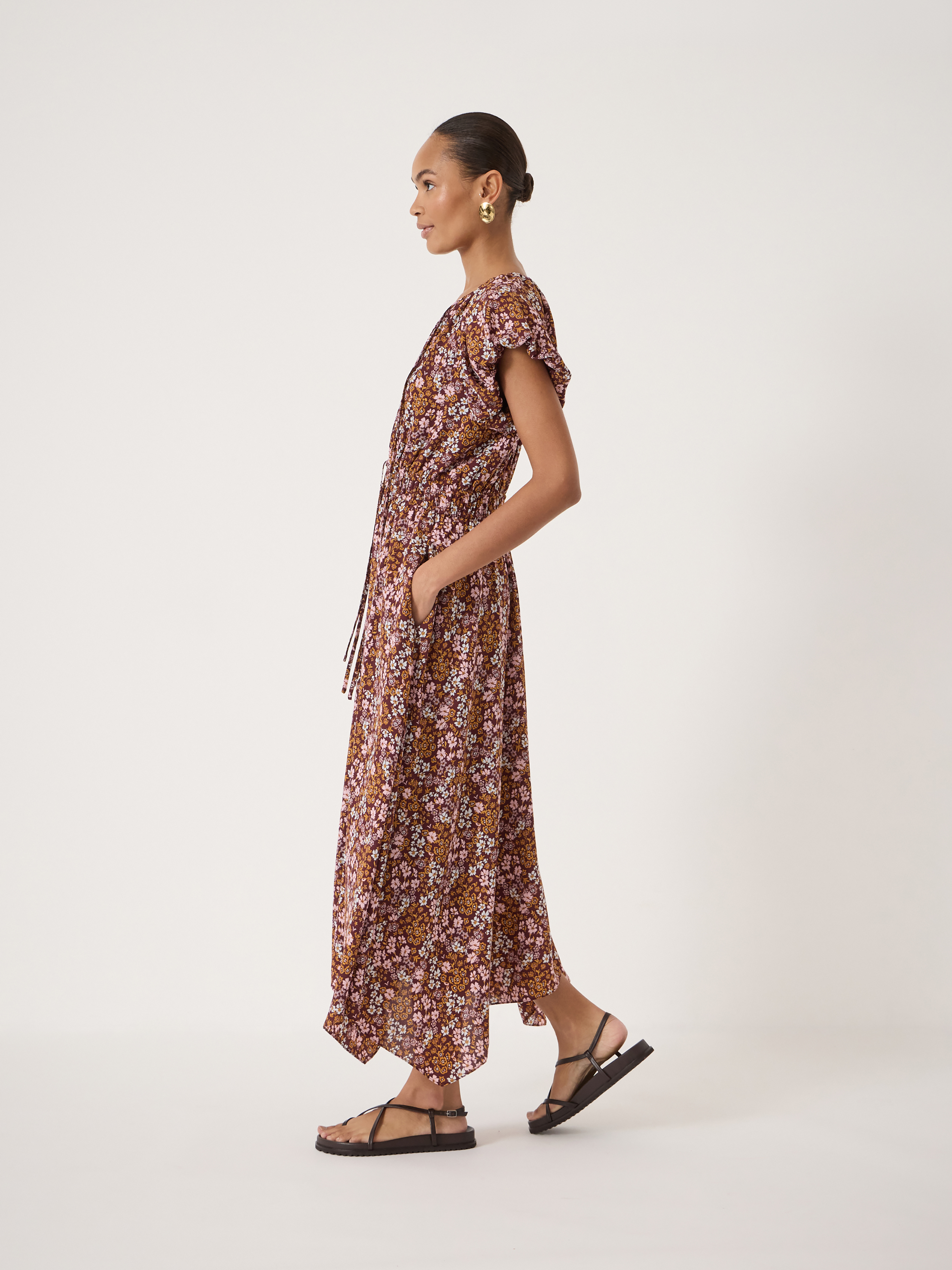 Zuri Short Bubble Sleeve Printed Dress