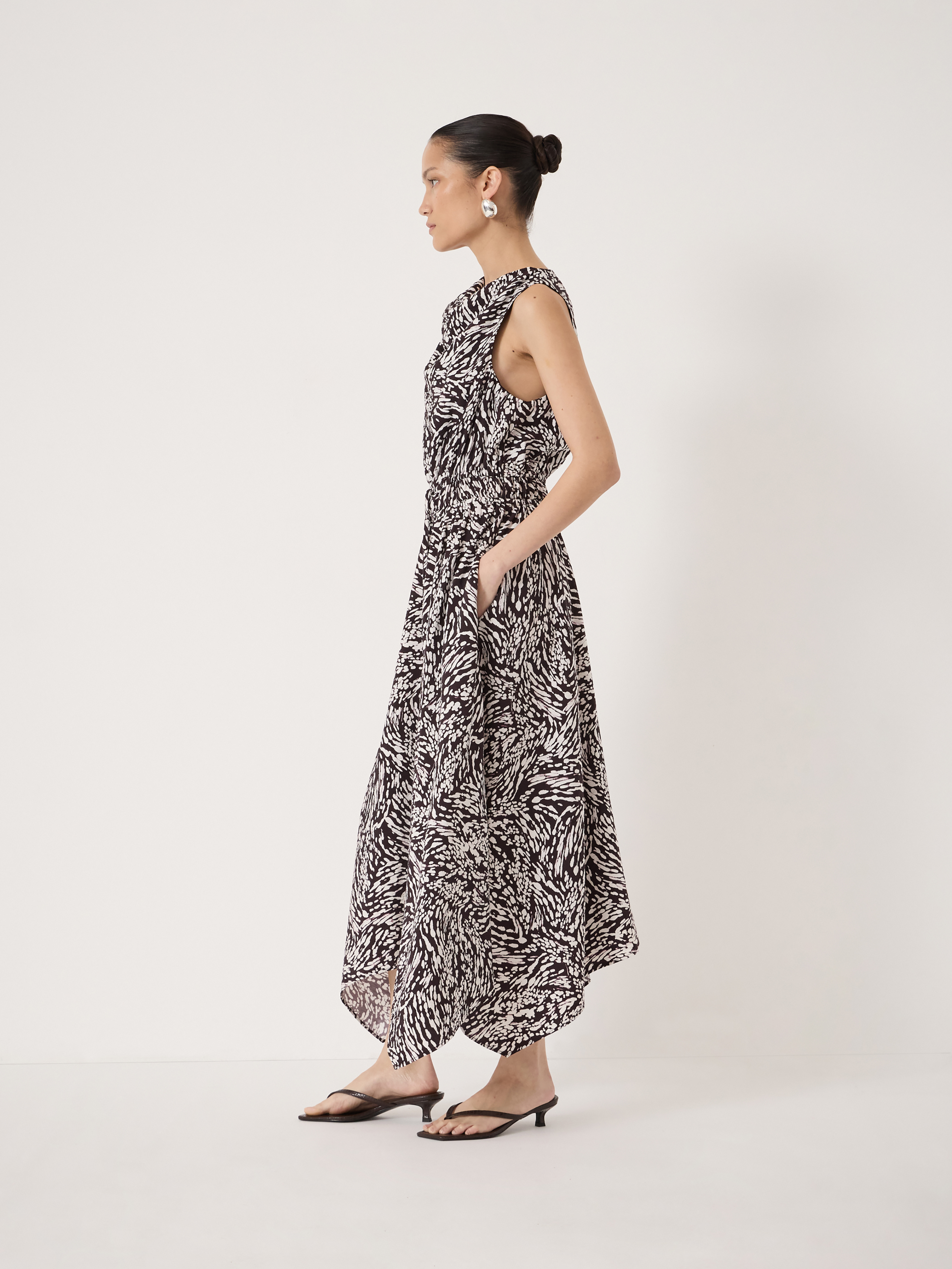 Estie Cowl Neck Hanky Hem Dress