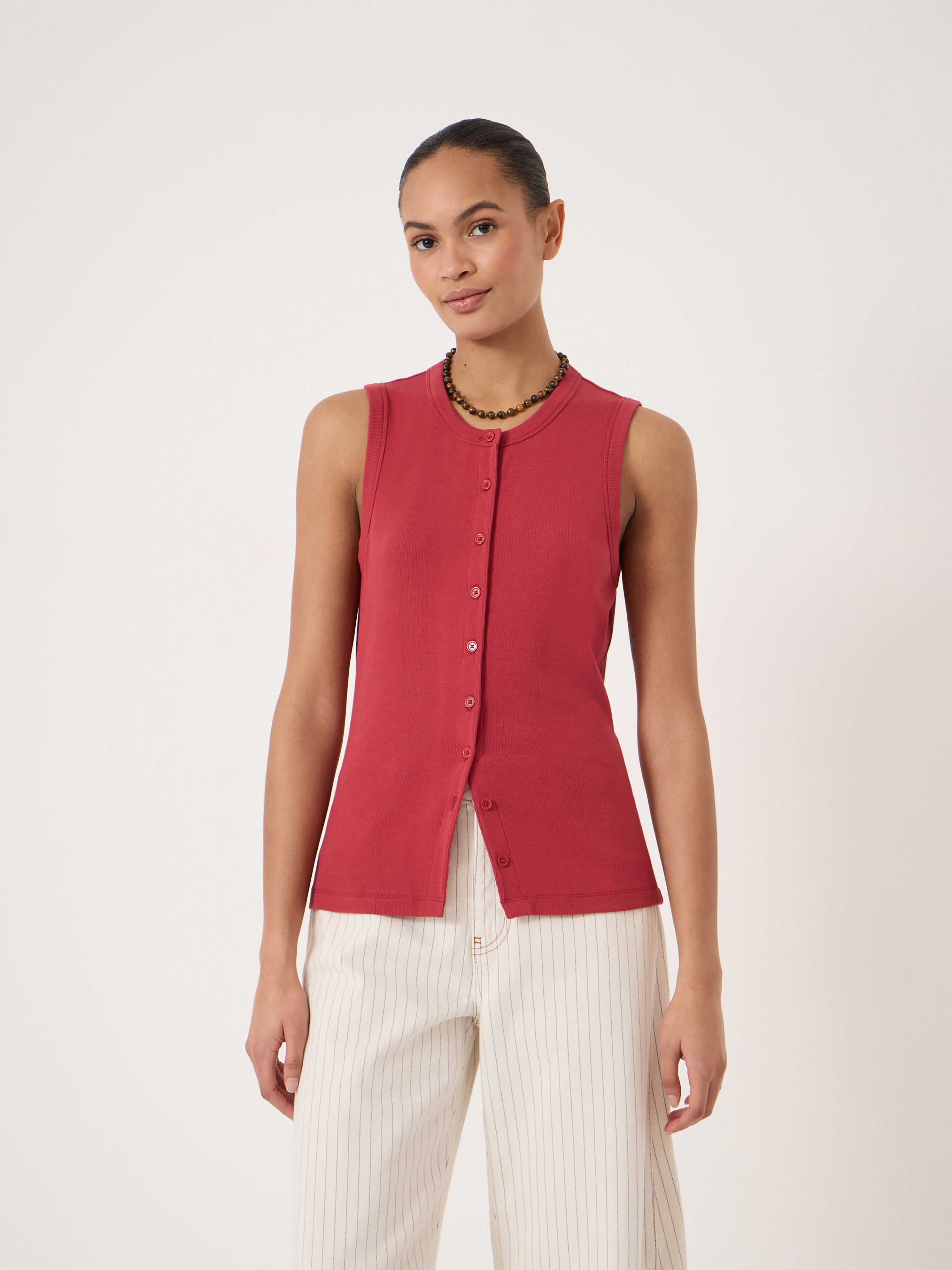Ayana Button Ribbed Vest