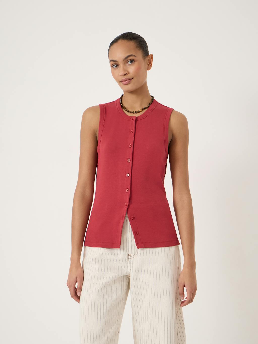 014630-1166-01 Ayana Button Ribbed Vest