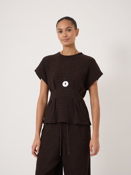 Keira Textured Pleat Release Jersey Top