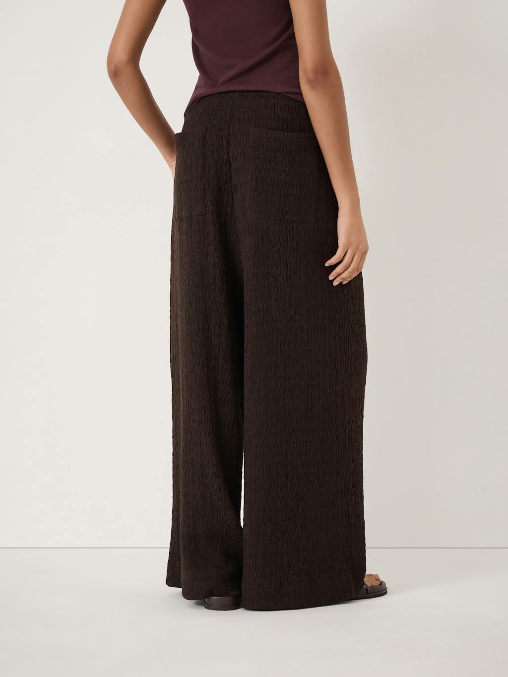 014891-0450-03 Aria Textured Jersey Wide Leg Trousers