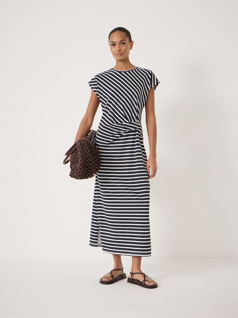 Athena Twist-Detail Jersey Midi Dress