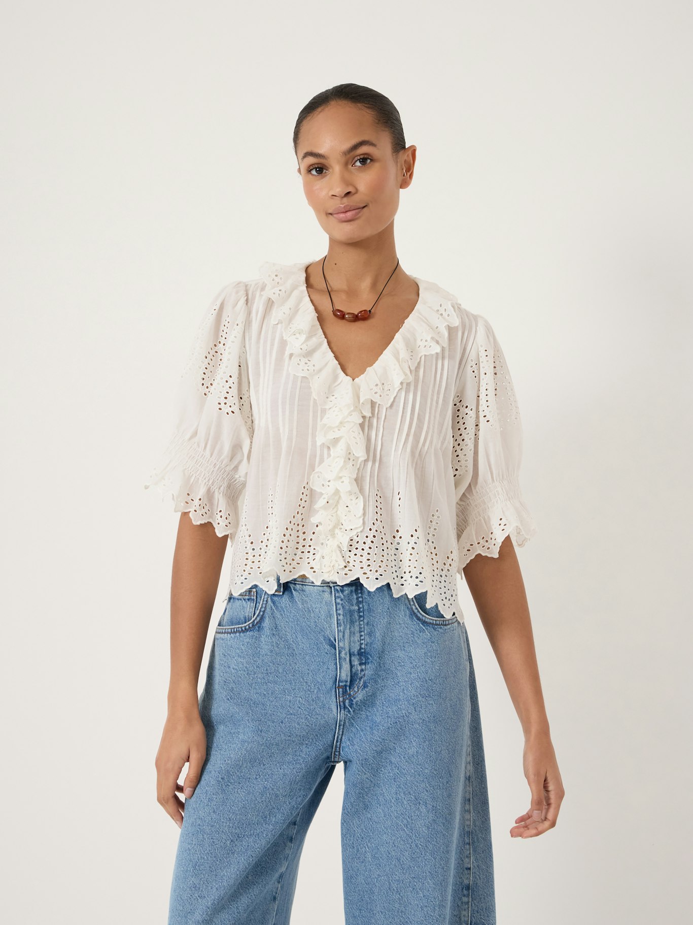 013033-0001-01 Koa Cotton Broderie Blouse