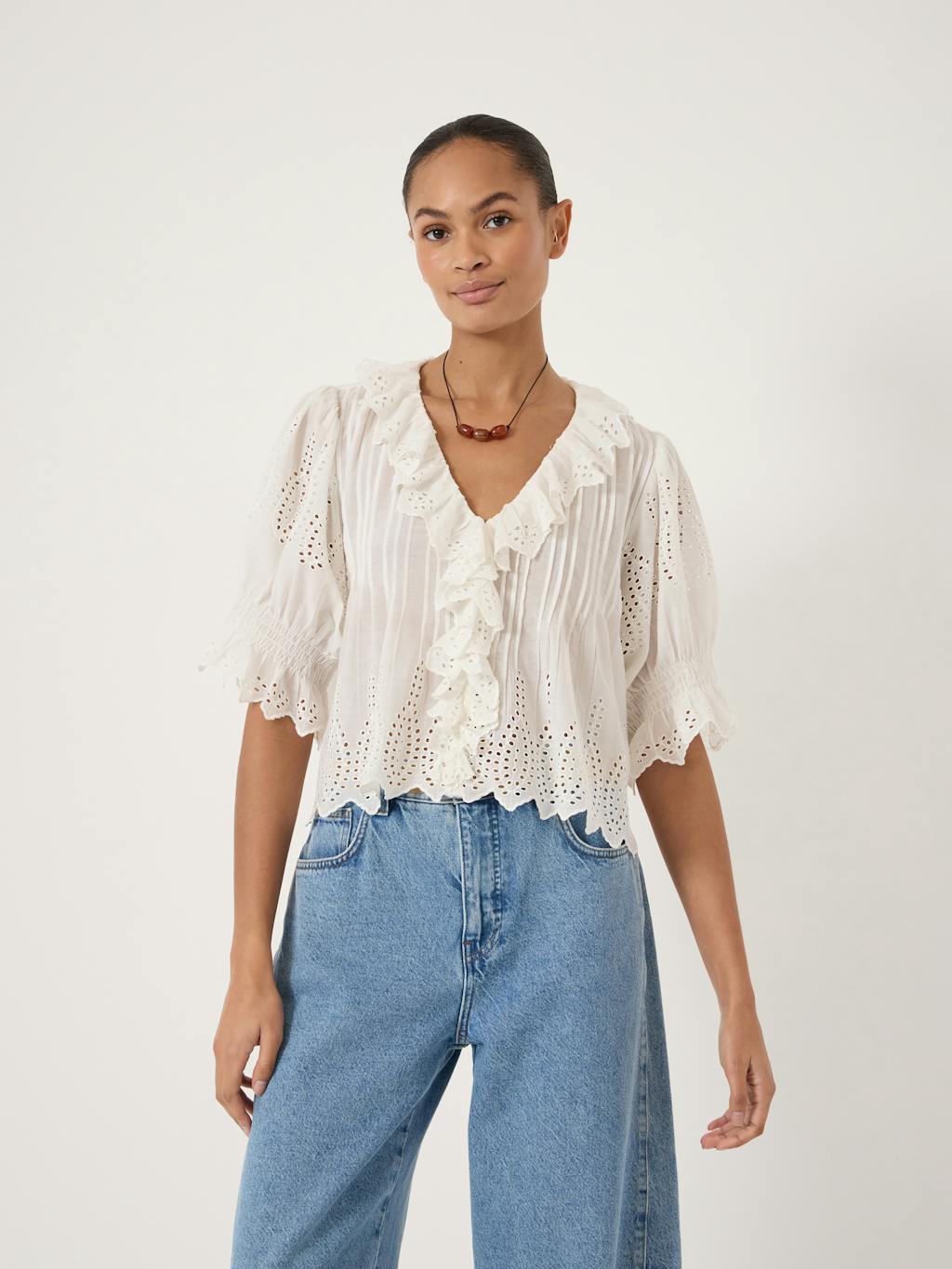 013033-0001-01 Koa Cotton Broderie Blouse